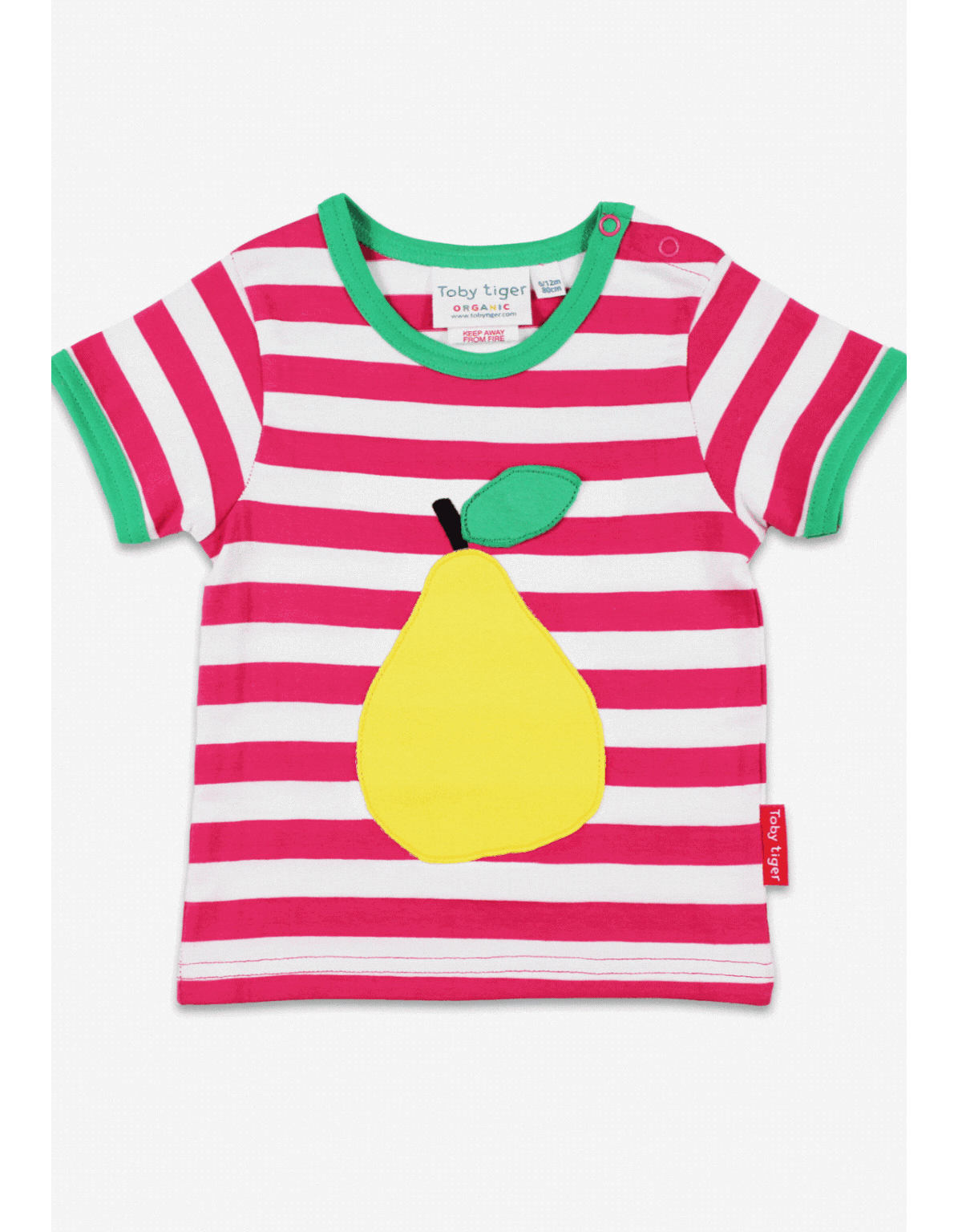 Bio-Baumwoll Kinder Shirt kurzarm mit Birnen-Applikation