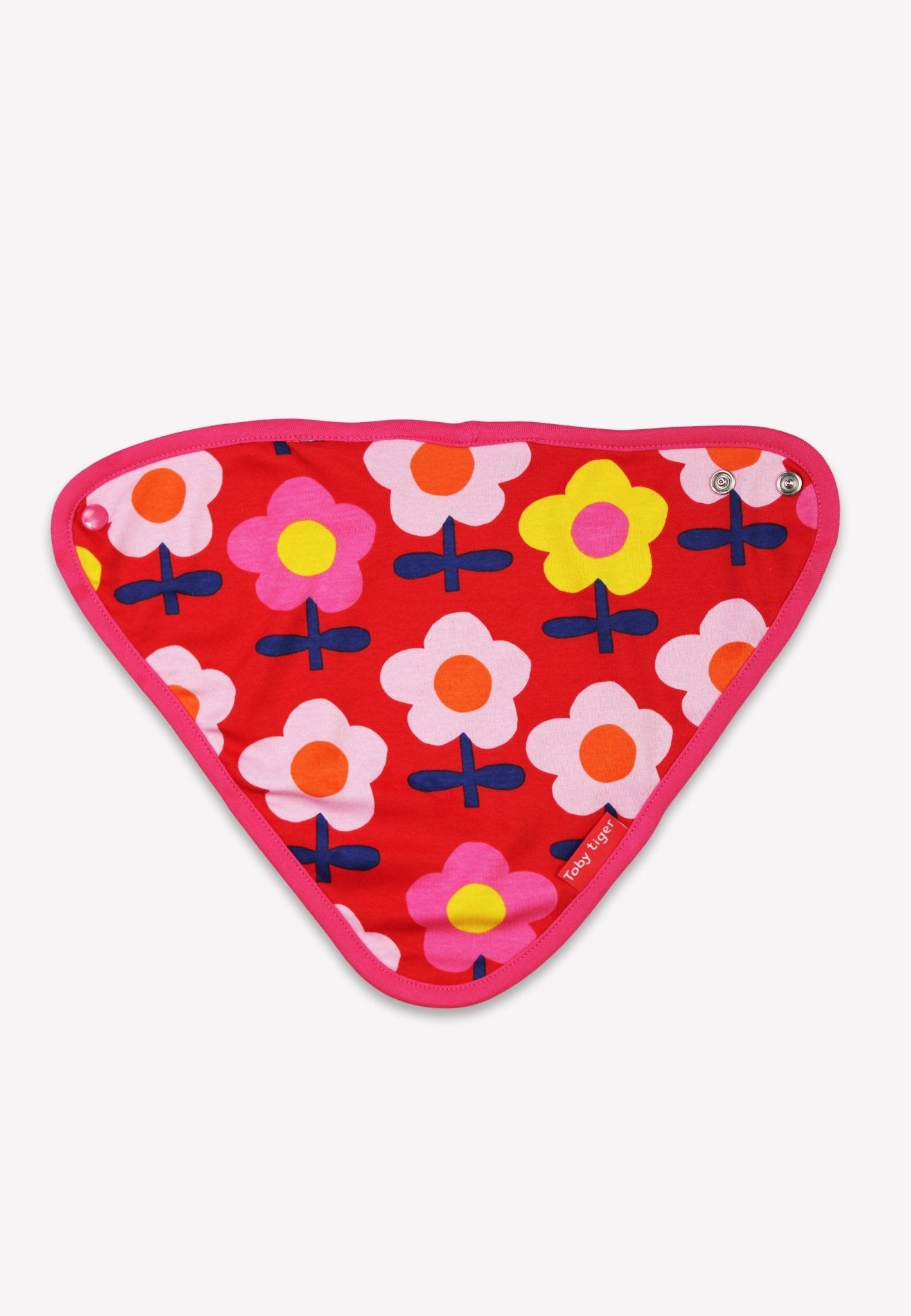 Bio - Baumwoll Babytuch mit Retro Blumen - Druck - Toby Tiger GmbH