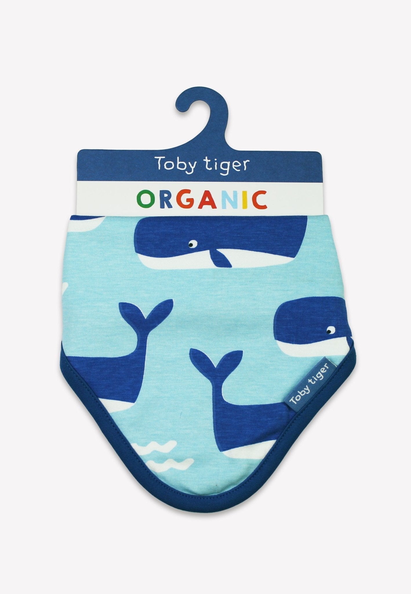 Bio - Baumwoll Baby Tuch mit Wal und Wellen - Druck - Toby Tiger GmbH