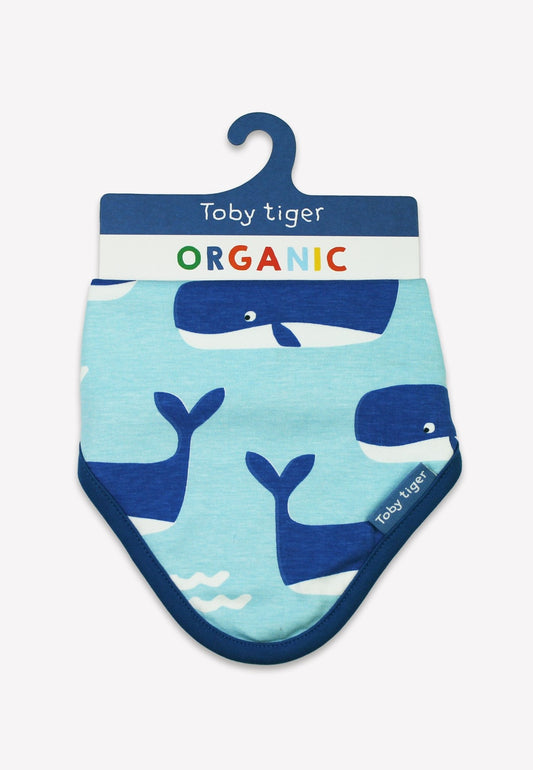Bio - Baumwoll Baby Tuch mit Wal und Wellen - Druck - Toby Tiger GmbH