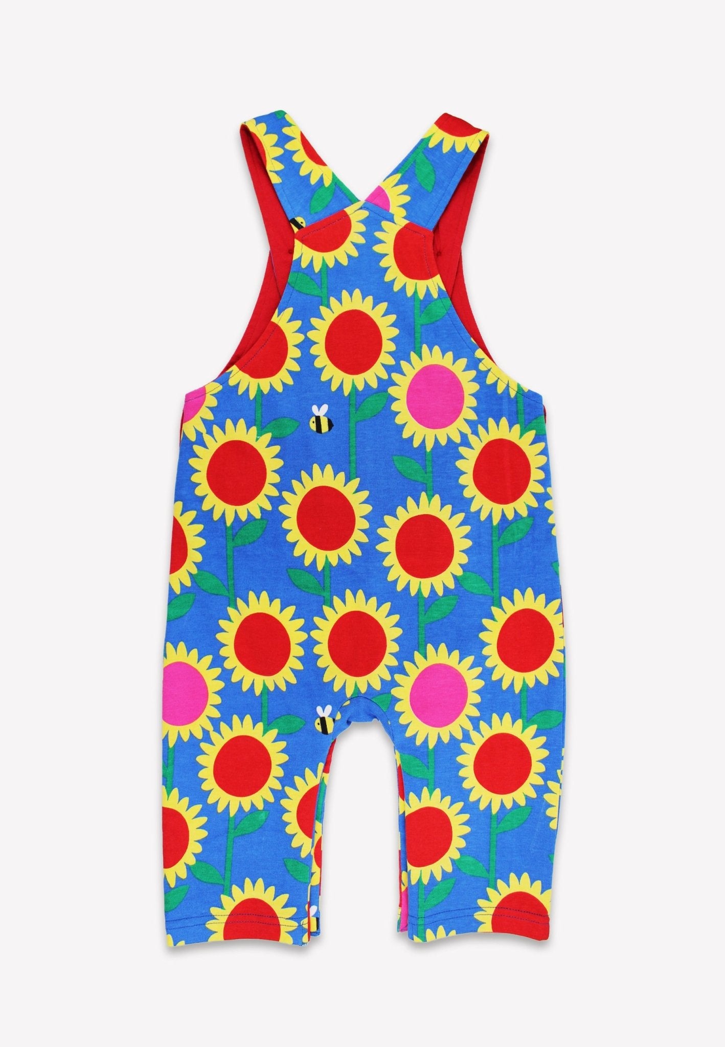 Bio - Baumwoll Kinder Latzhose mit Sonnenblumen - Meer - Druck - Toby Tiger GmbH