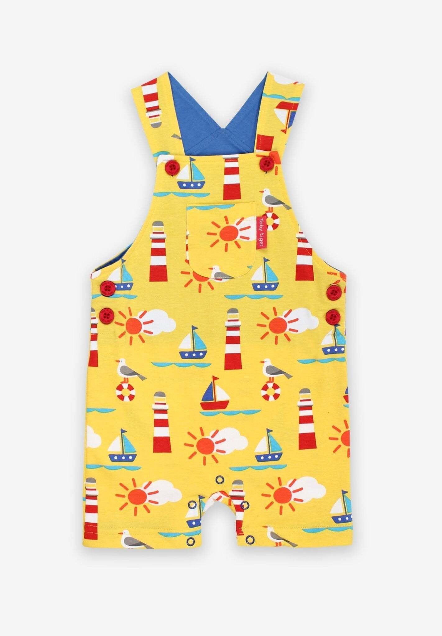 Sommer Latzhose aus Bio Baumwolle mit maritimem Print - Toby Tiger GmbH