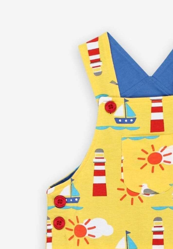 Sommer Latzhose aus Bio Baumwolle mit maritimem Print - Toby Tiger GmbH