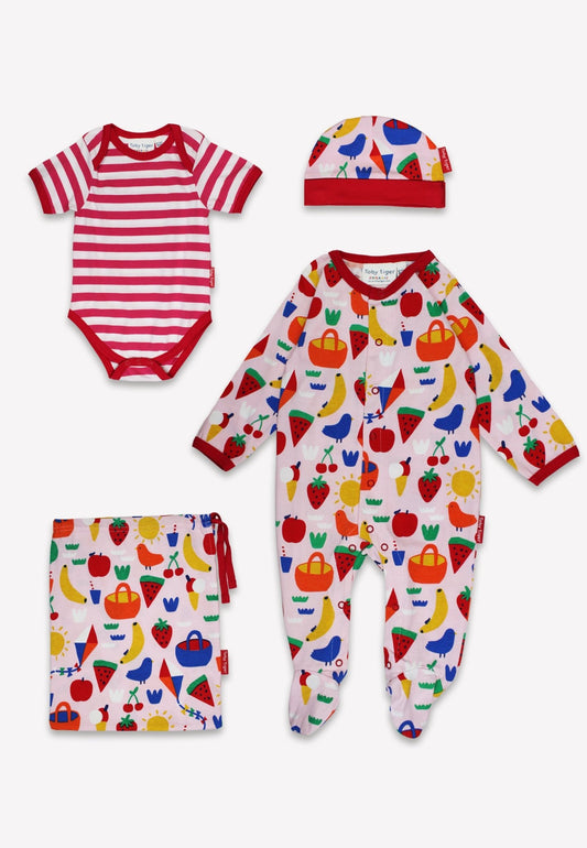 Bio - Baumwoll Baby Geschenkset Picknick - Druck - Toby Tiger GmbH