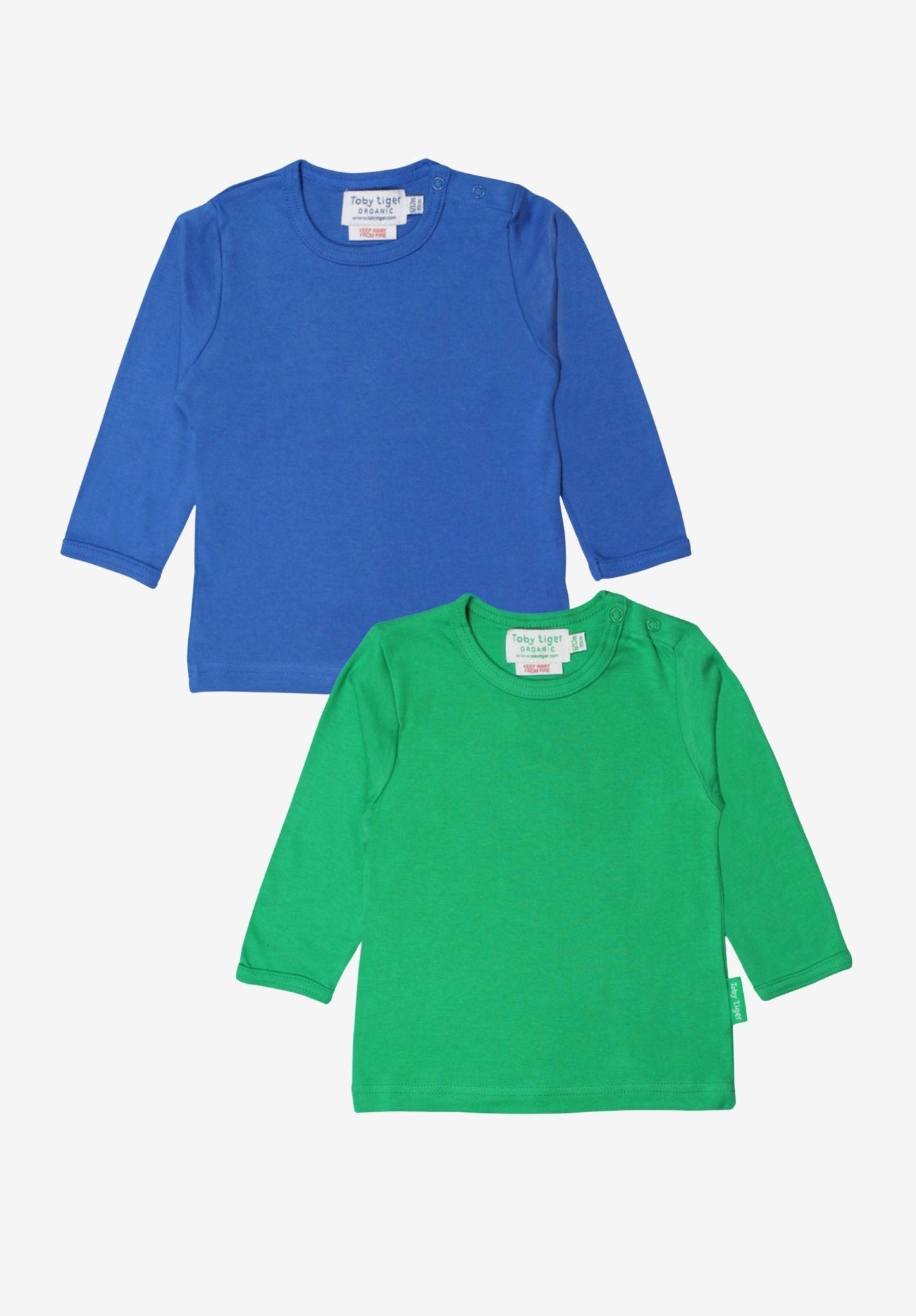 Kinder - Langarmshirt - Set aus Bio - Baumwolle – Blau & Grün - Toby Tiger GmbH