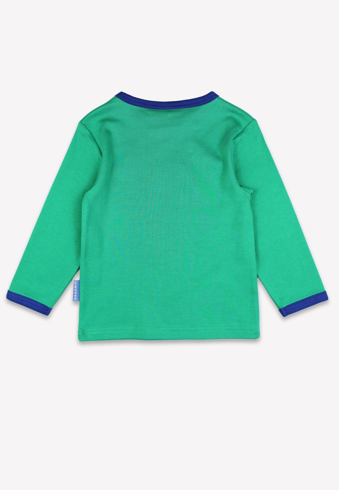 Bio - Baumwoll Kinder Langarmhirt mit Applikation Dino auf Fahrrad - Toby Tiger GmbH