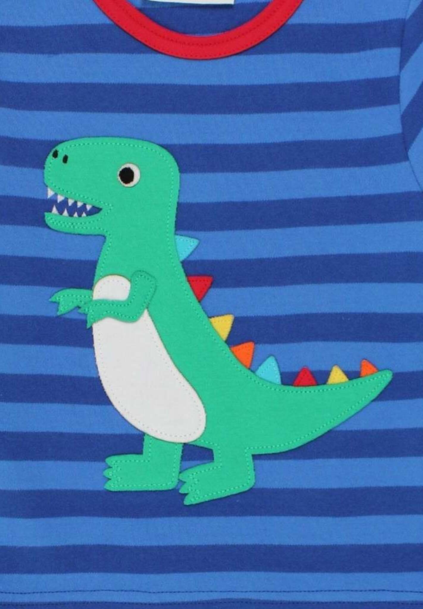 Bio Baumwoll - Langarmshirt mit Happy Green T - REX - Applikation - Toby Tiger GmbH