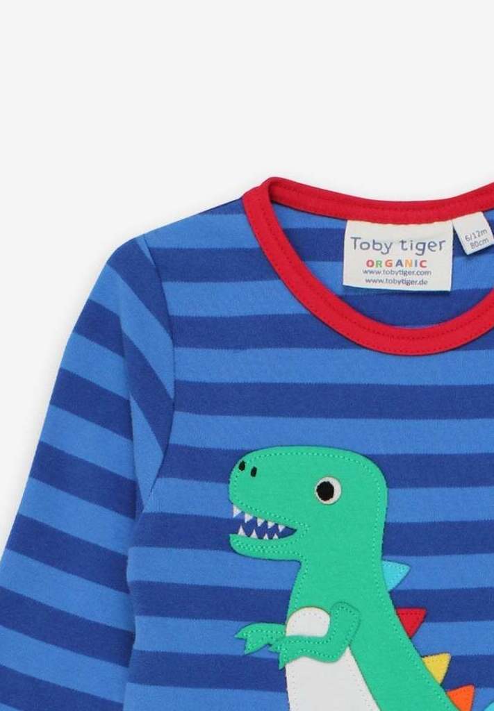Bio Baumwoll - Langarmshirt mit Happy Green T - REX - Applikation - Toby Tiger GmbH