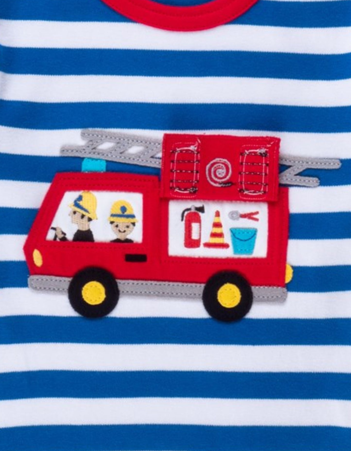 Bio Baumwoll - Langarmshirt mit Feuerwehrauto Applikationen - Toby Tiger GmbH Retail