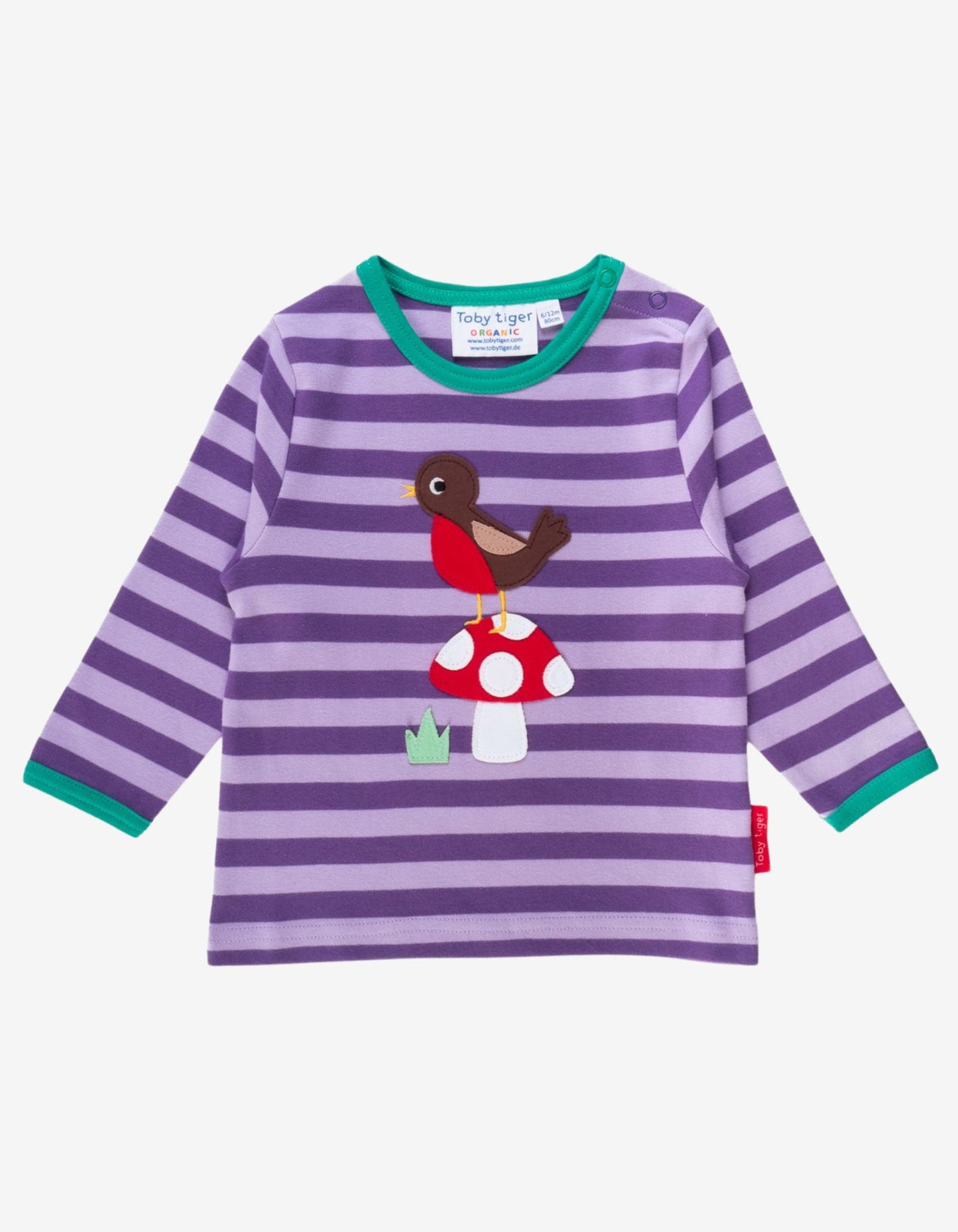 Bio Baumwoll - Langarmshirt mit Rotkehlchen Applikationen - Toby Tiger GmbH Retail