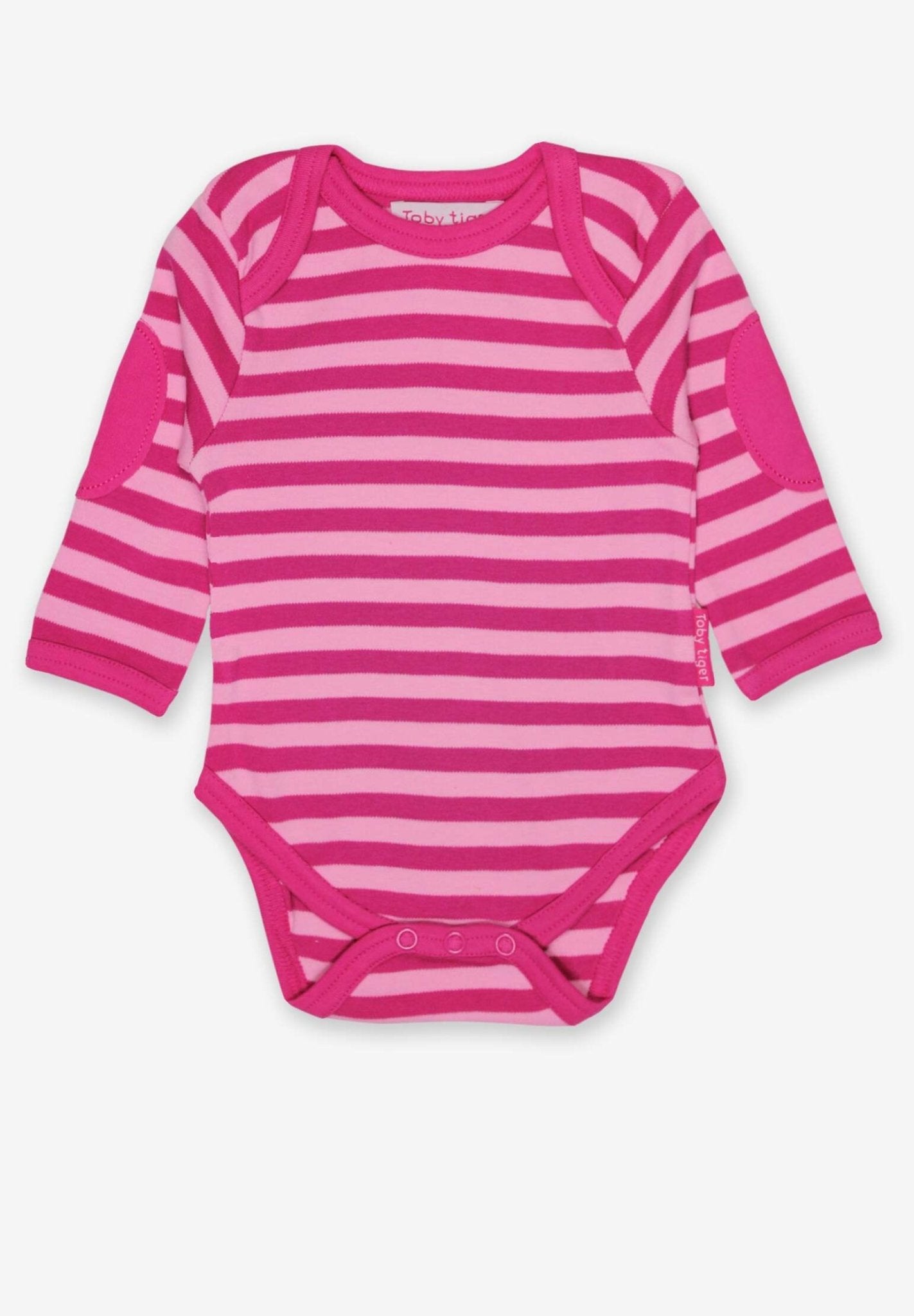 Langarm Baby Bodys in Rot und rosa gestreift aus Bio Baumwolle im Doppelpack - Toby Tiger GmbH