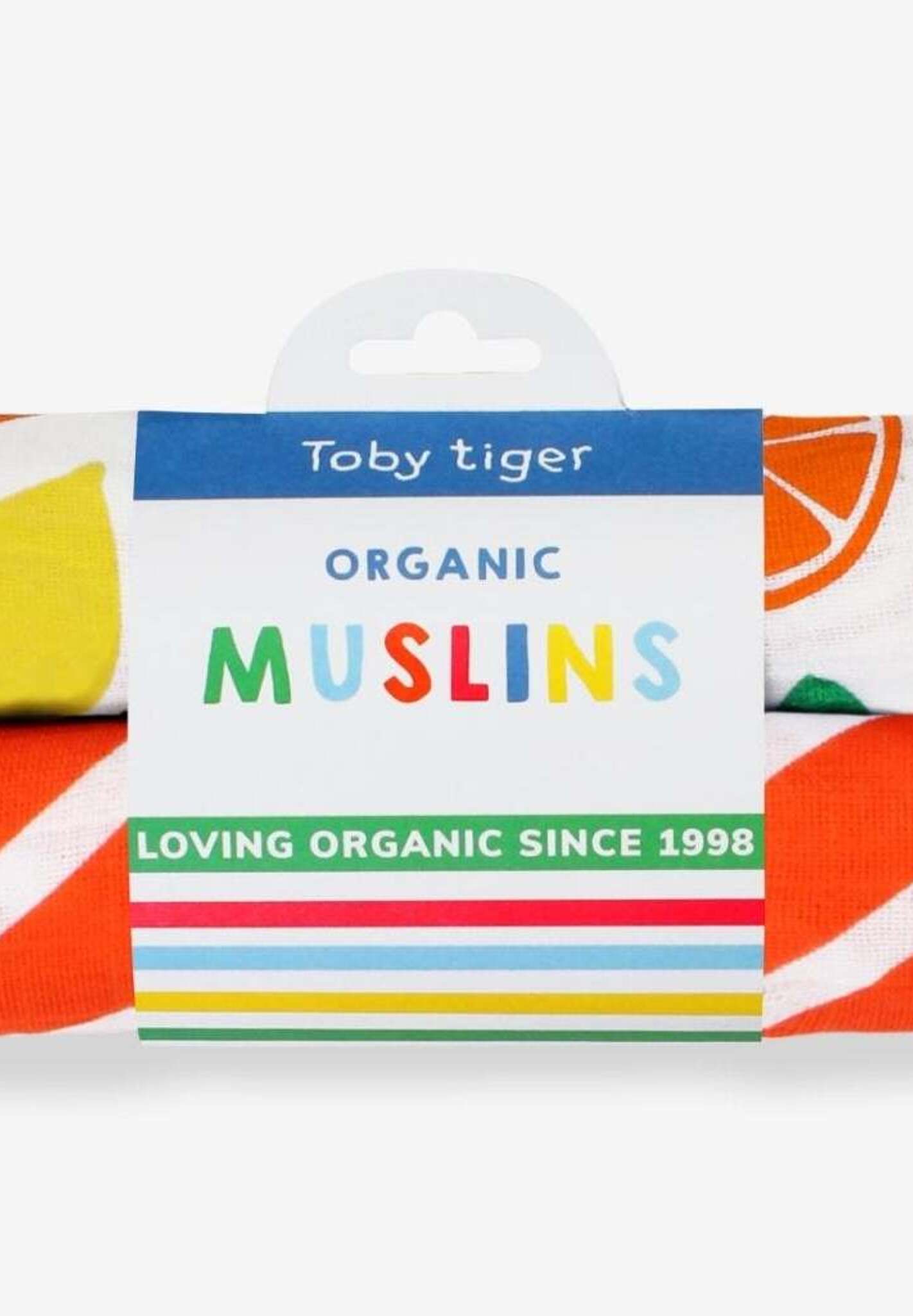 Mullwindeln aus Bio Baumwolle im Doppelpack mit Orangen Zitronen Print - Toby Tiger GmbH