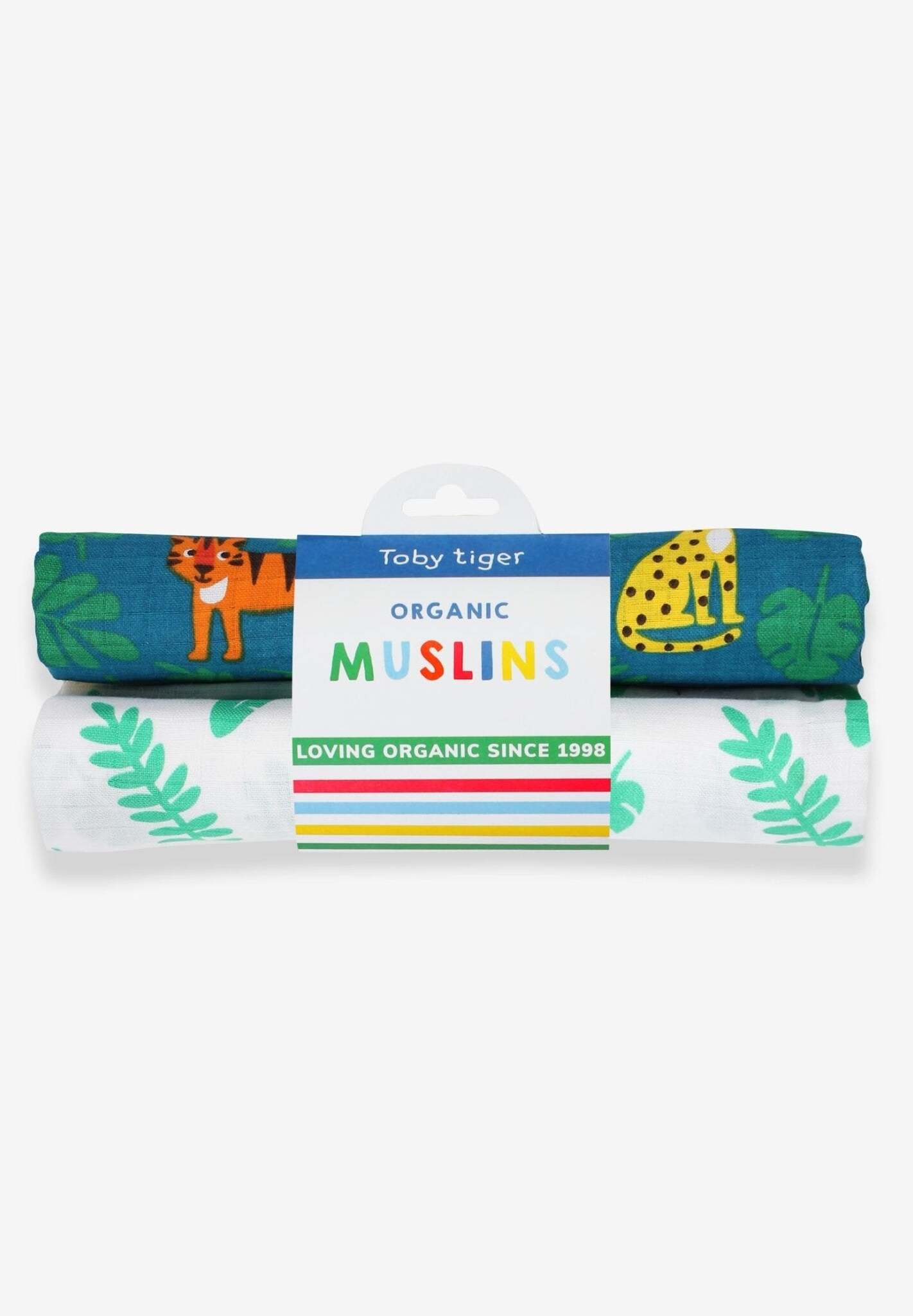 Bio - Baumwoll - Musselin - Tuch 2er - Pack mit Dschungel - Muster - Toby Tiger GmbH