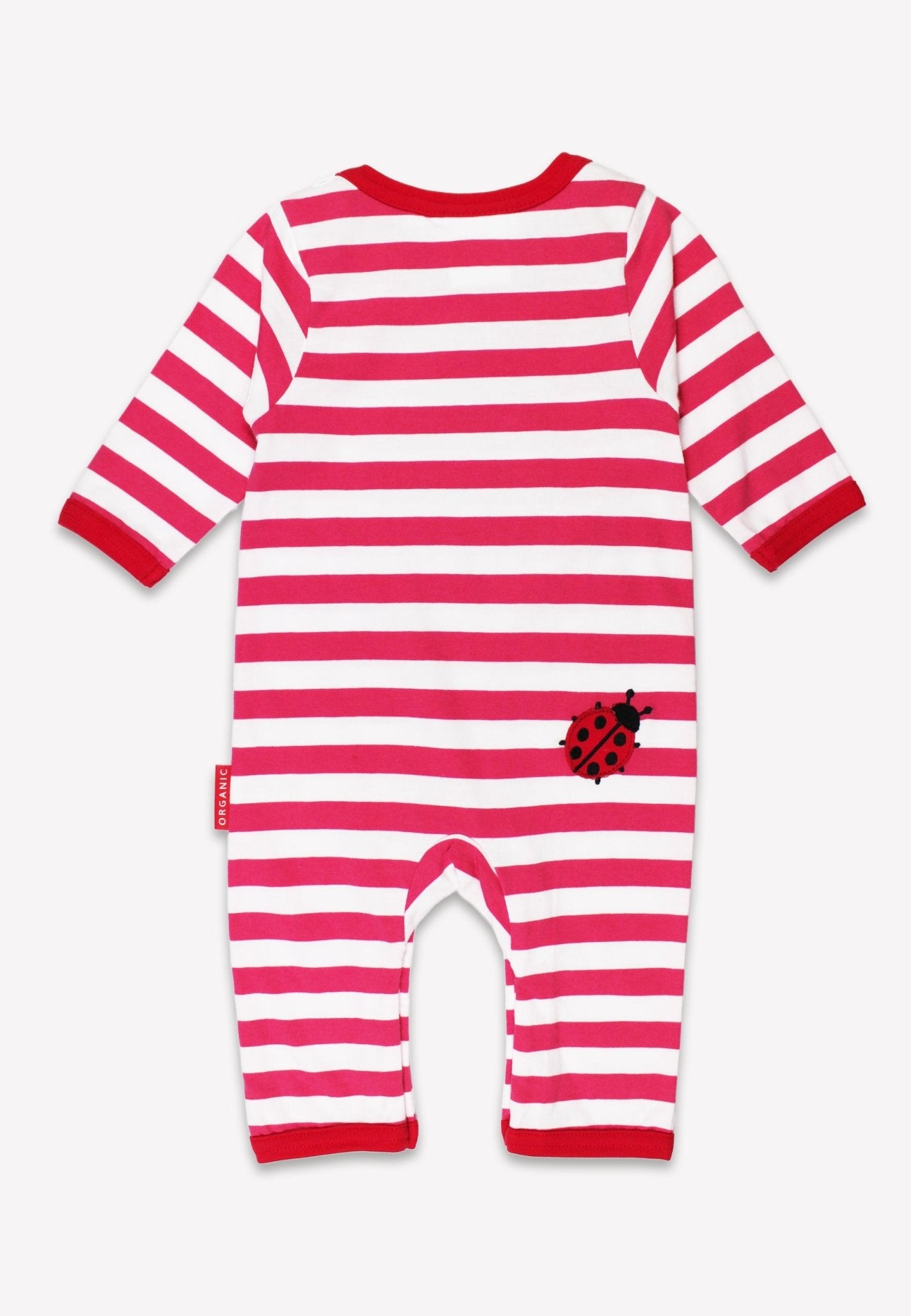 Bio - Baumwoll Baby Strampler mit Erdbeer - Applikation - Toby Tiger GmbH