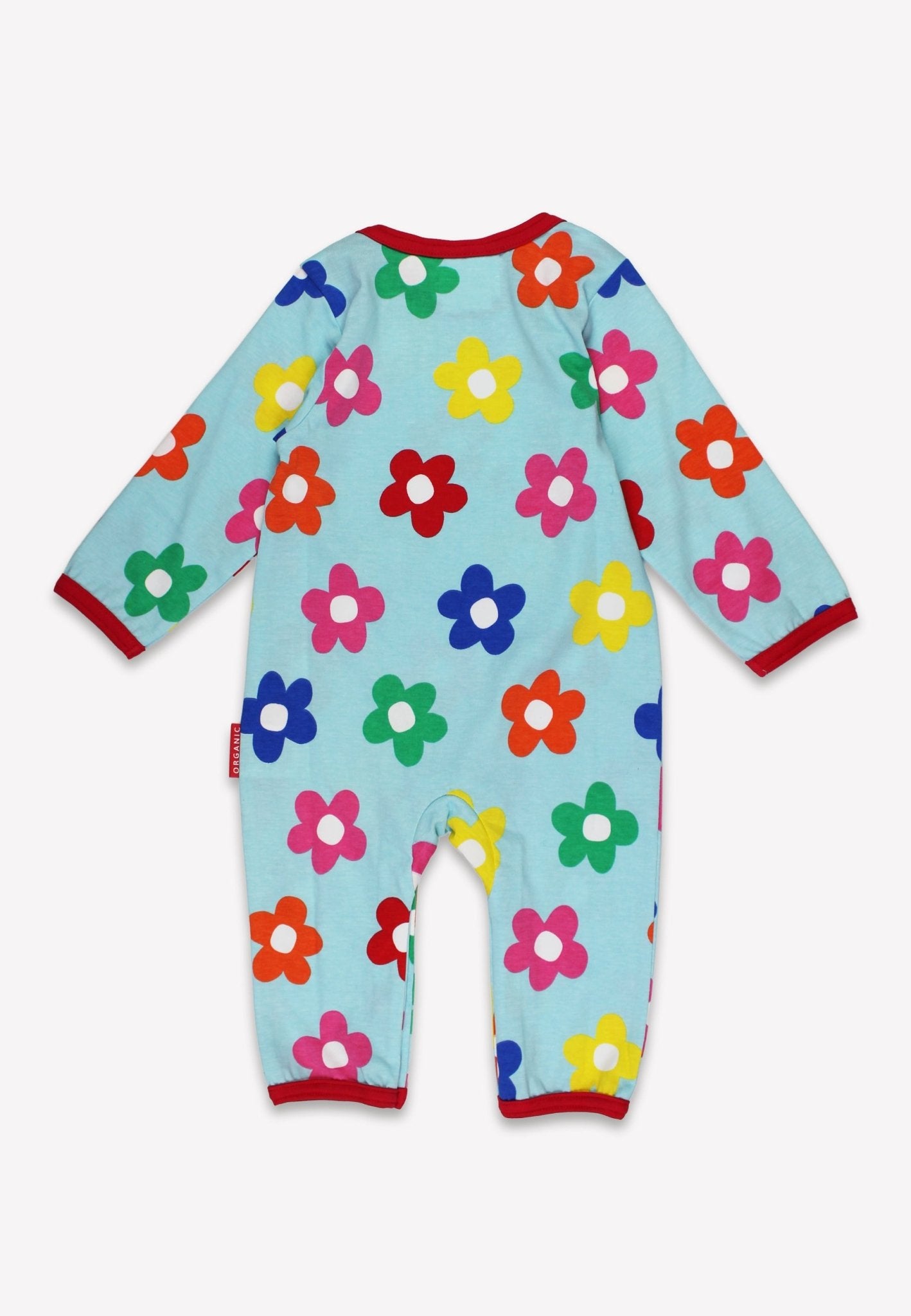 Bio - Baumwoll Baby Strampler mit Regenbogen - Druck und Häschen - Applikation - Toby Tiger GmbH