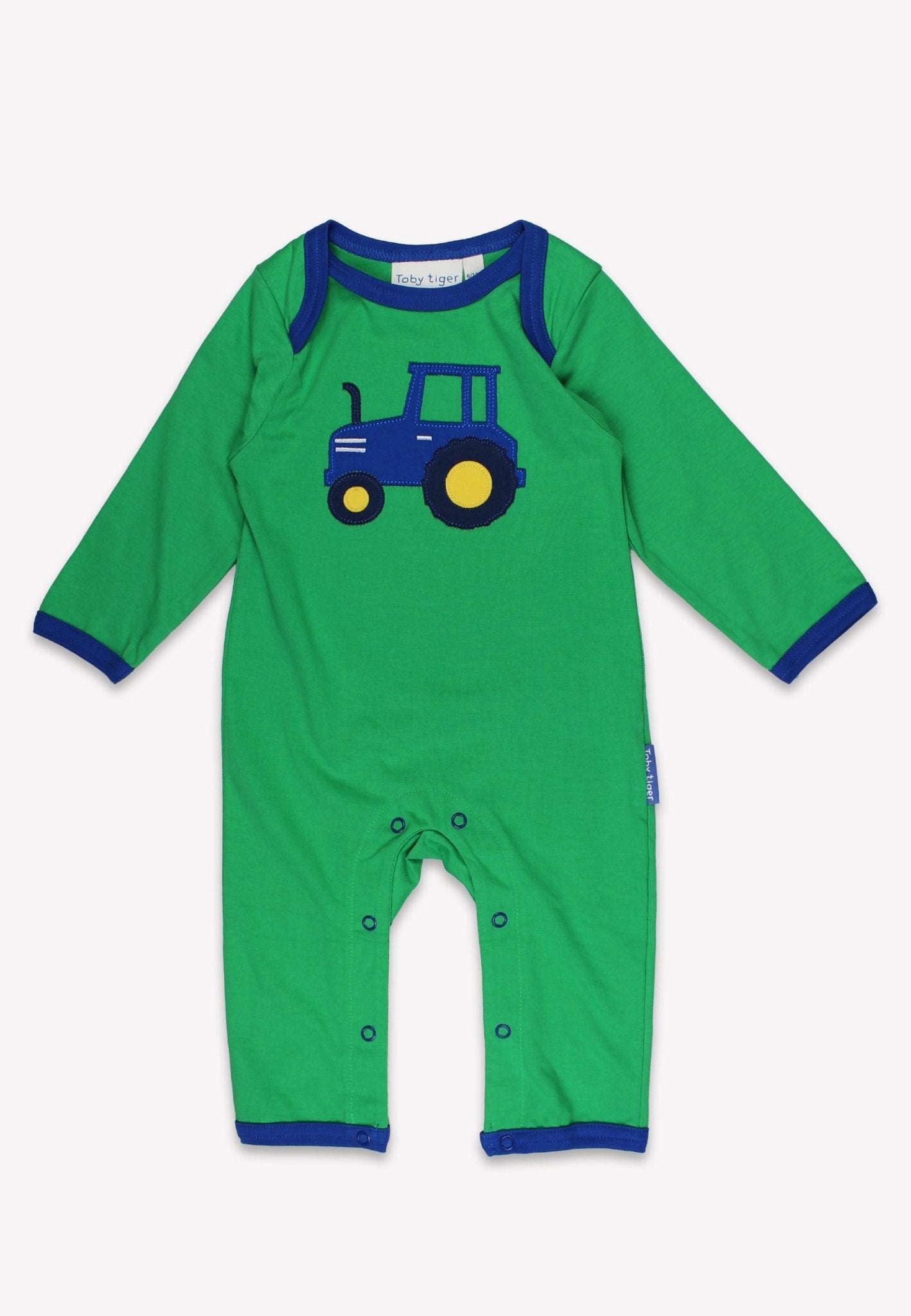 Bio - Baumwoll Baby Strampler mit Traktor - Applikation - Toby Tiger GmbH