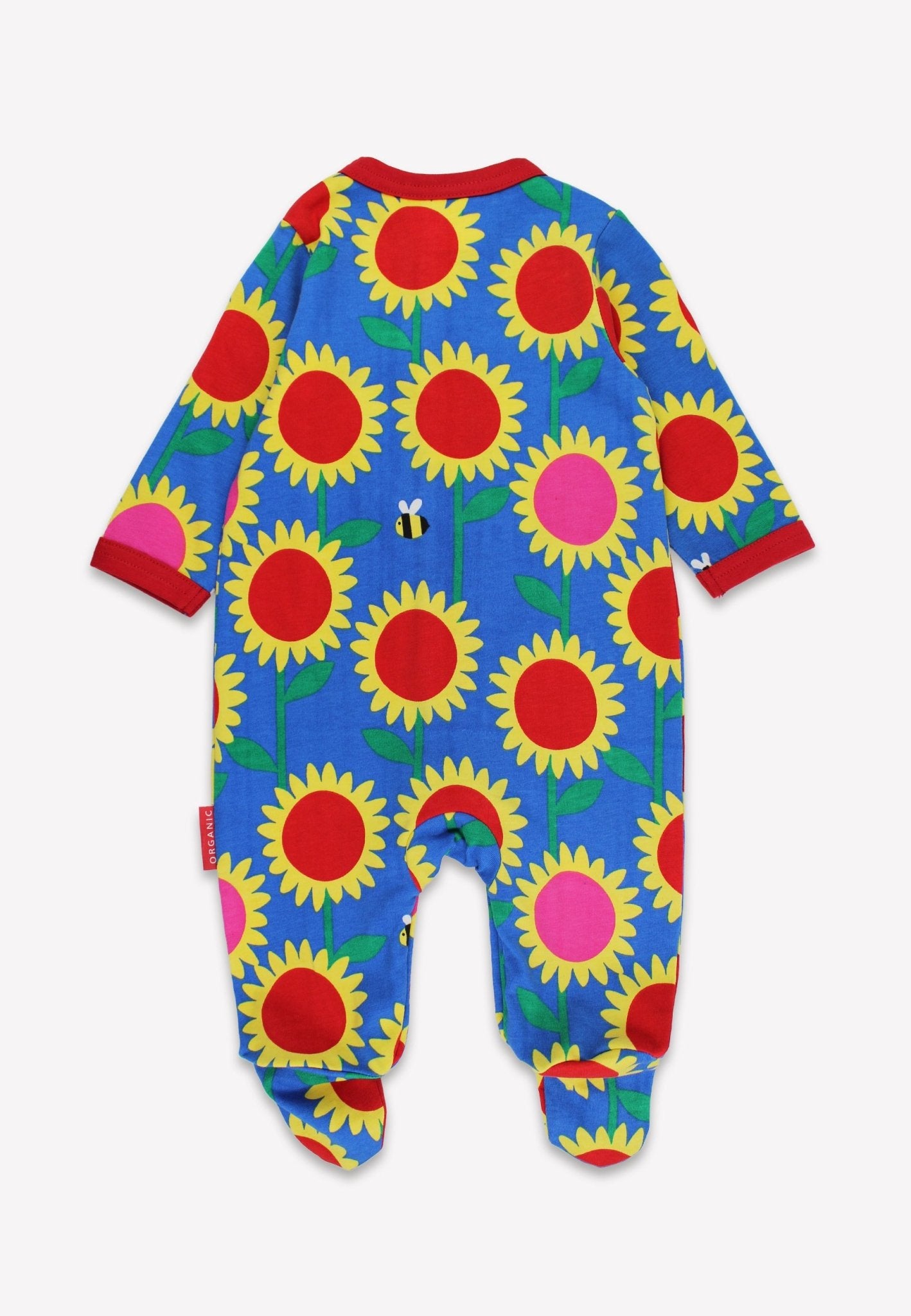 Bio - Baumwoll Baby Schlafanzug einteilig mit Sonnenblumen - Meer - Druck - Toby Tiger GmbH