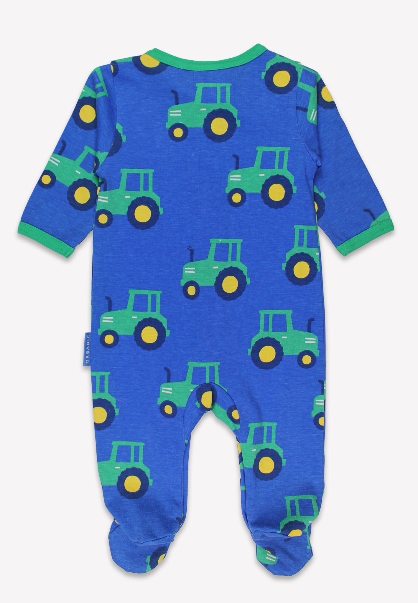 Bio - Baumwoll Baby Schlafanzug einteilig mit Traktor - Druck - Toby Tiger GmbH