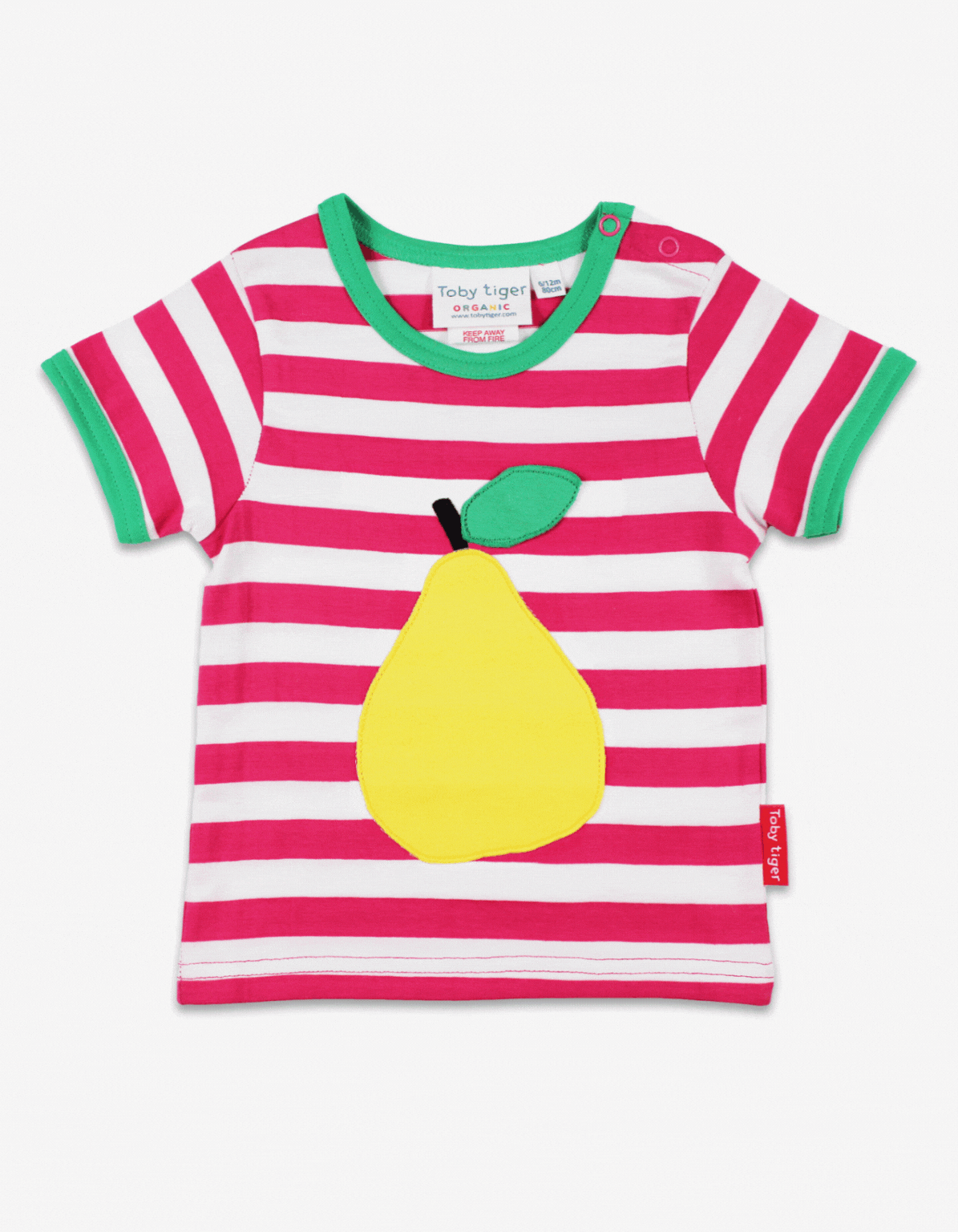 Bio-Baumwoll Kinder Shirt kurzarm mit Birnen-Applikation