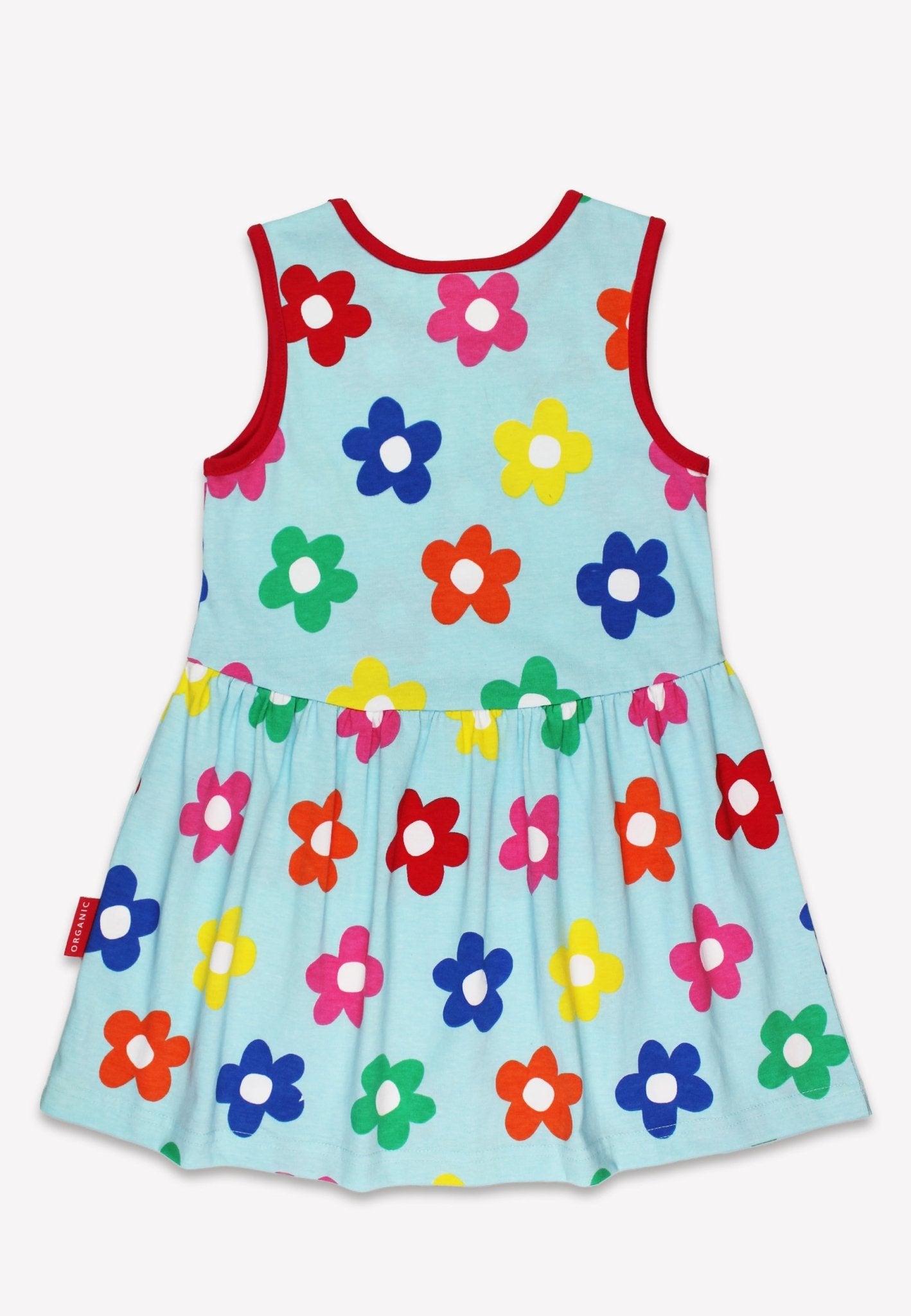 Bio - Baumwoll Kinder Sommerkleid mit Regenbogenblumen - Druck - Toby Tiger GmbH