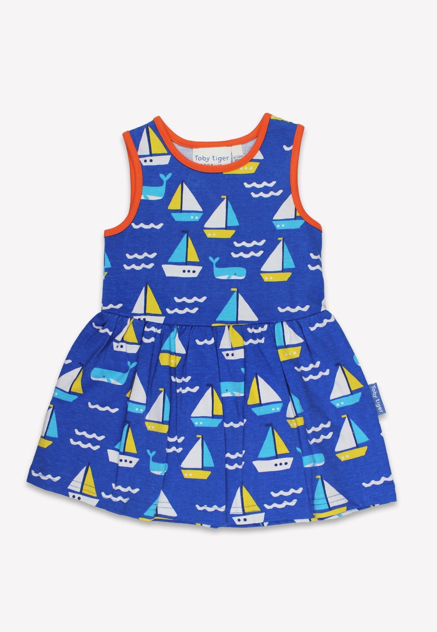 Bio - Baumwoll Kinder Sommerkleid mit Segelboote - Druck - Toby Tiger GmbH