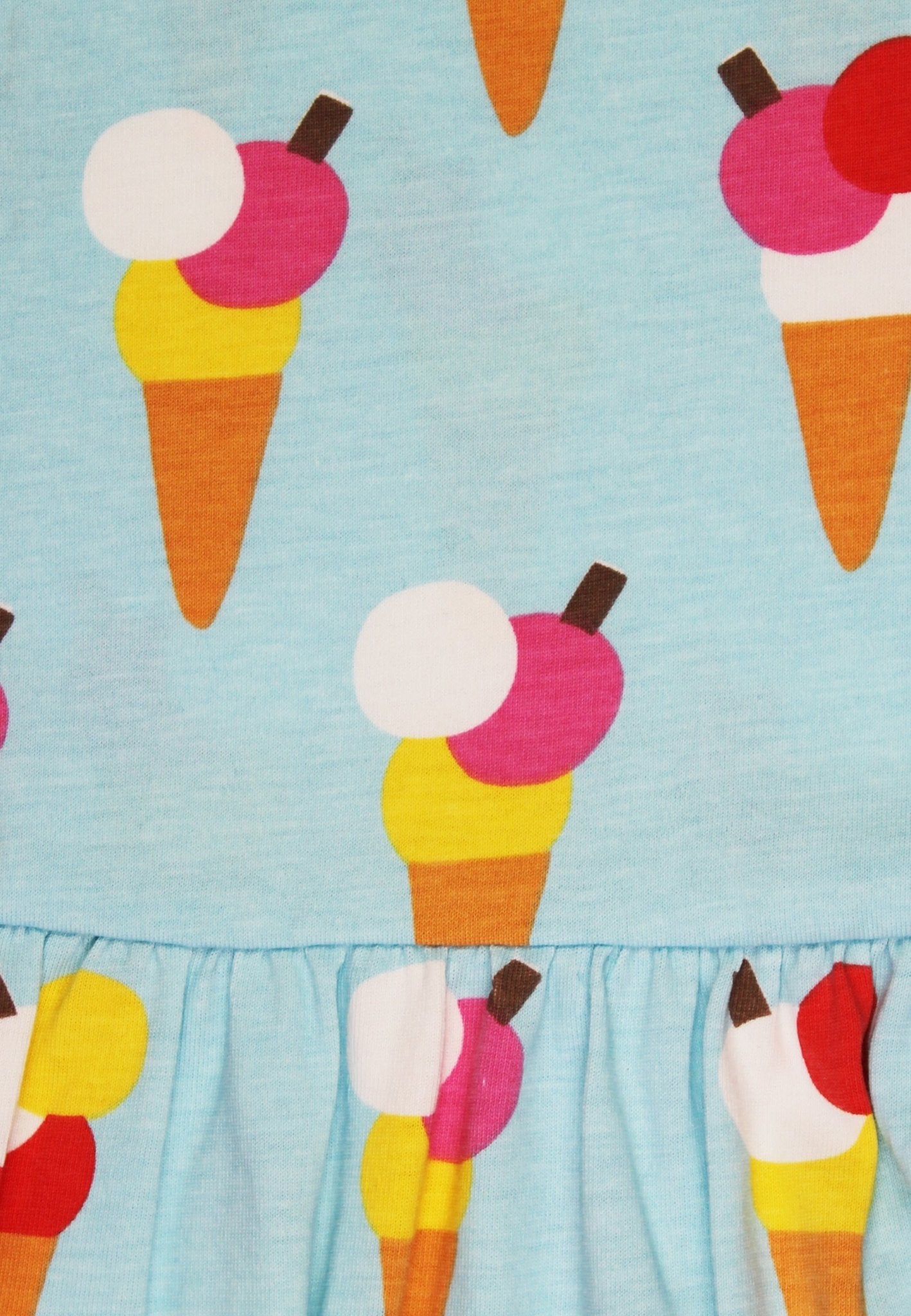 Bio - Baumwoll Kinder Sommerkleid mit Eiswaffel - Druck - Toby Tiger GmbH