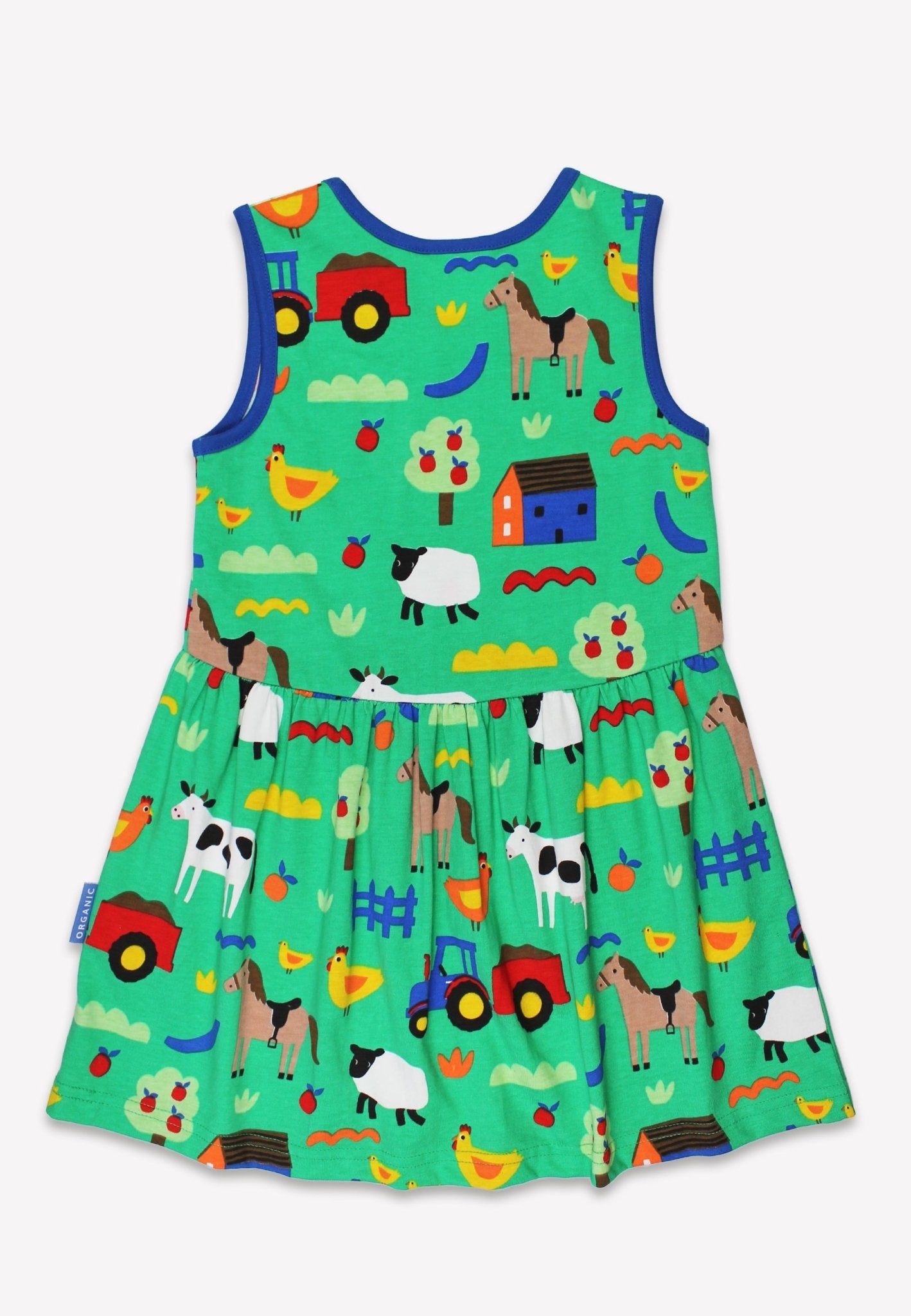Bio - Baumwoll Kinder Sommerkleid mit Bauernhof - Druck - Toby Tiger GmbH