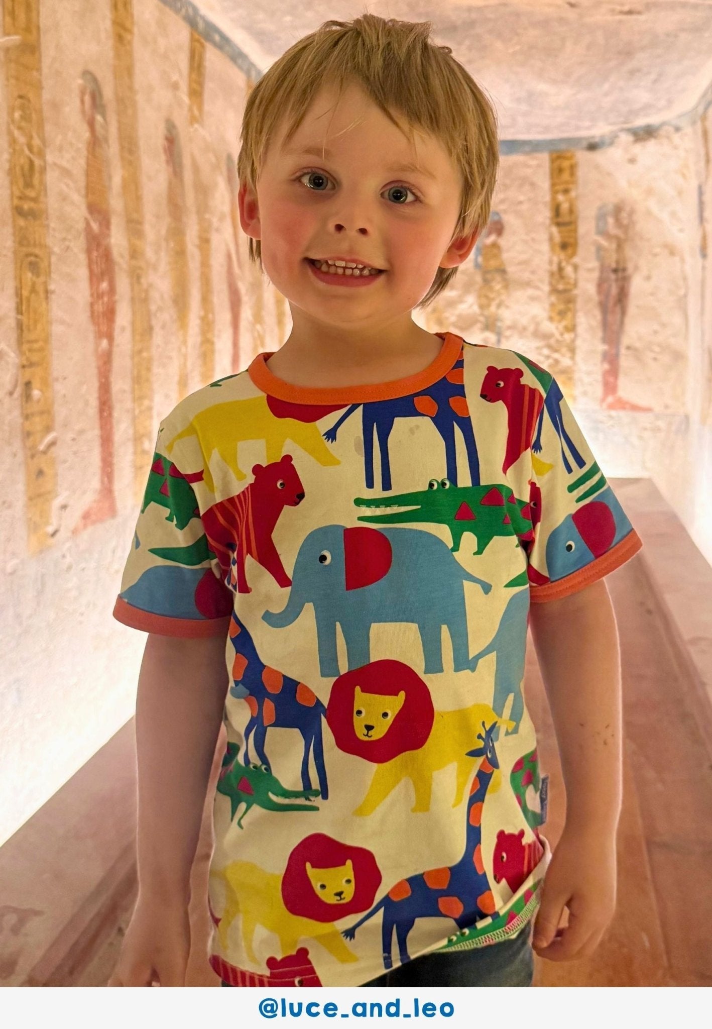 Bio-Baumwoll Kinder Shirt kurzarm mit Safari-Druck