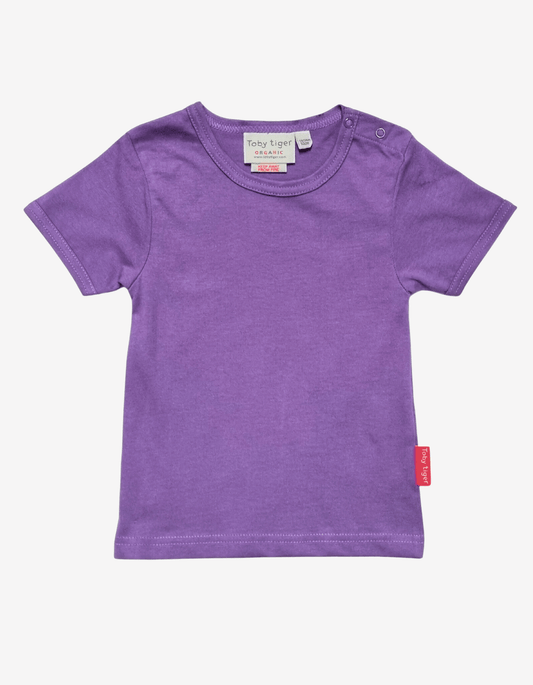 Kurzarmshirt aus Bio Baumwolle, lila unifarben - Toby Tiger GmbH
