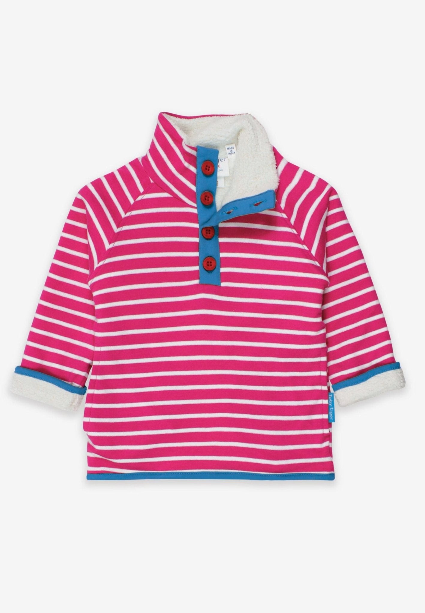 Organic Pink Breton Cosy Fleece Sweatshirt - Toby Tiger GmbH