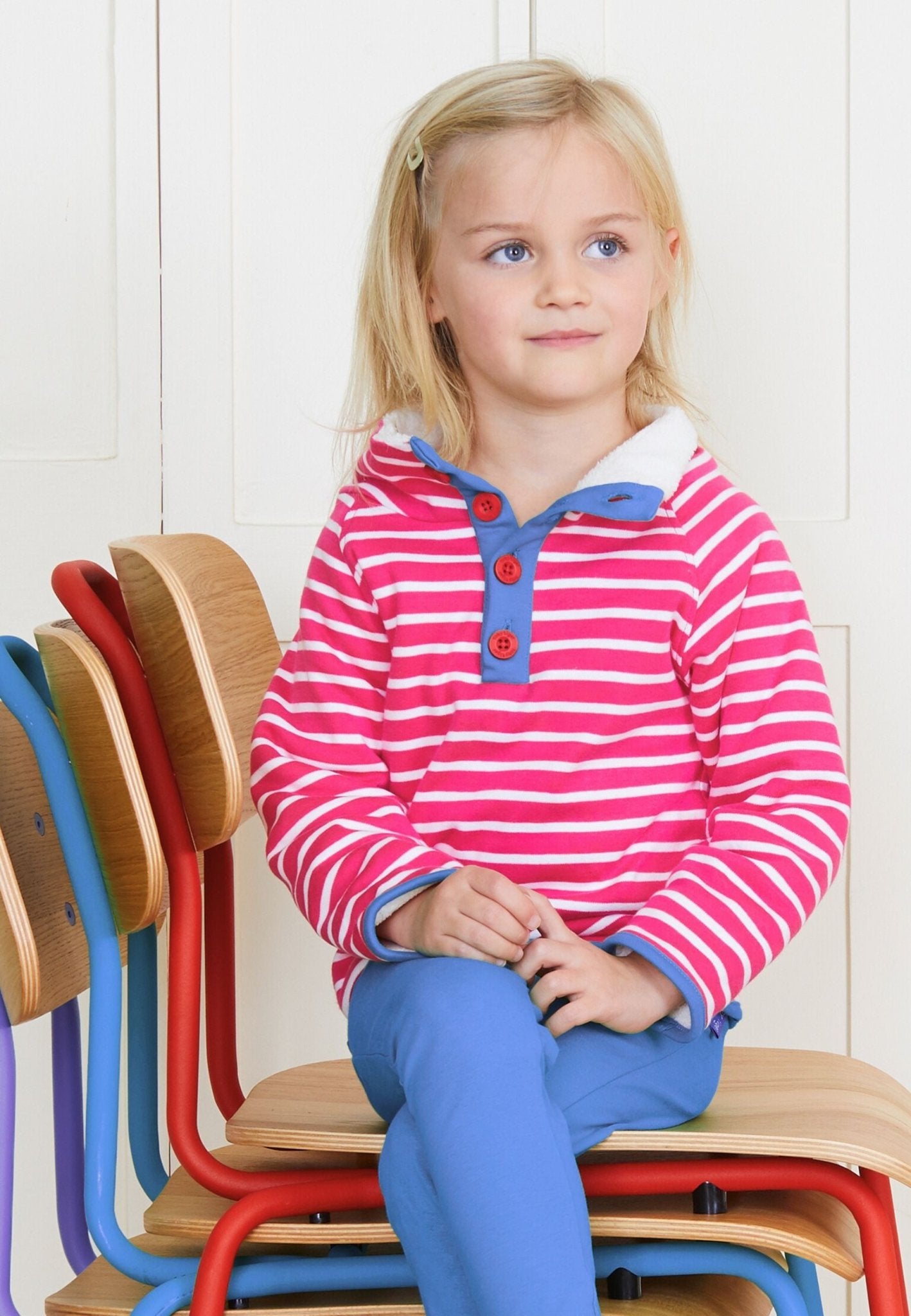 Organic Pink Breton Cosy Fleece Sweatshirt - Toby Tiger GmbH