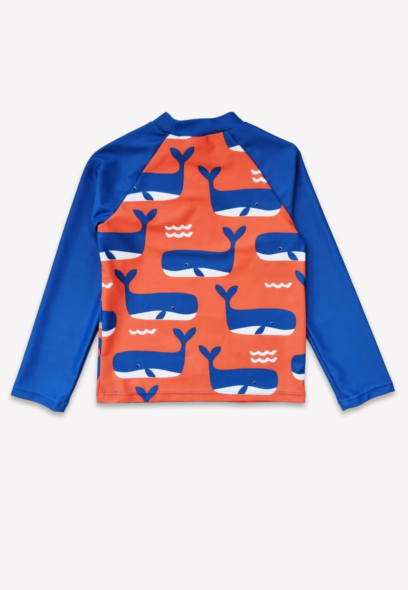 Kinder Badeshirt langarm mit Wal und Wellen - Druck, UV - Schutz UPF 50+ - Toby Tiger GmbH