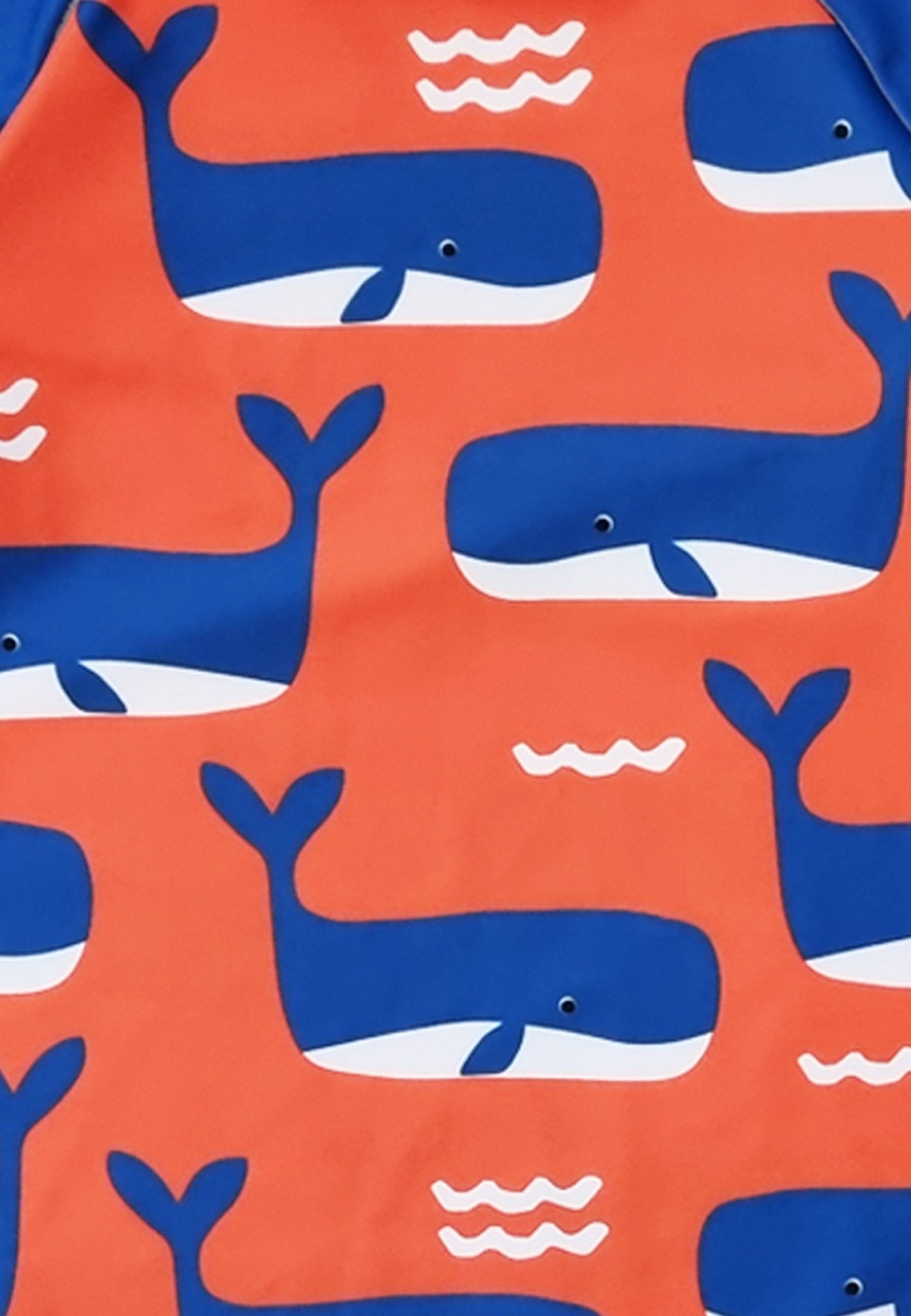 Kinder Badeshirt langarm mit Wal und Wellen - Druck, UV - Schutz UPF 50+ - Toby Tiger GmbH