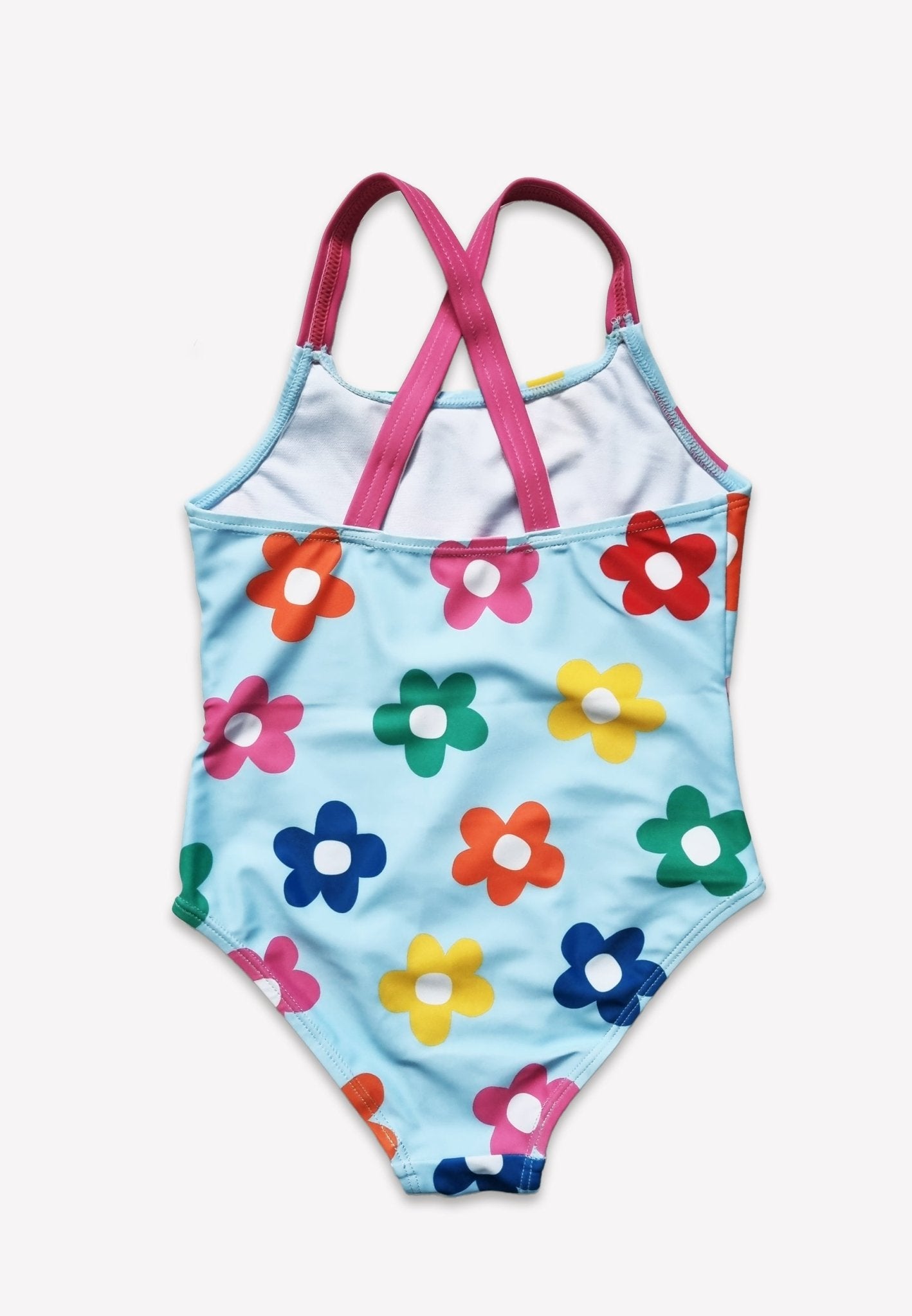 Kinder Badeanzug mit Regenbogenblumen - Druck, UV - Schutz UPF 50+ - Toby Tiger GmbH