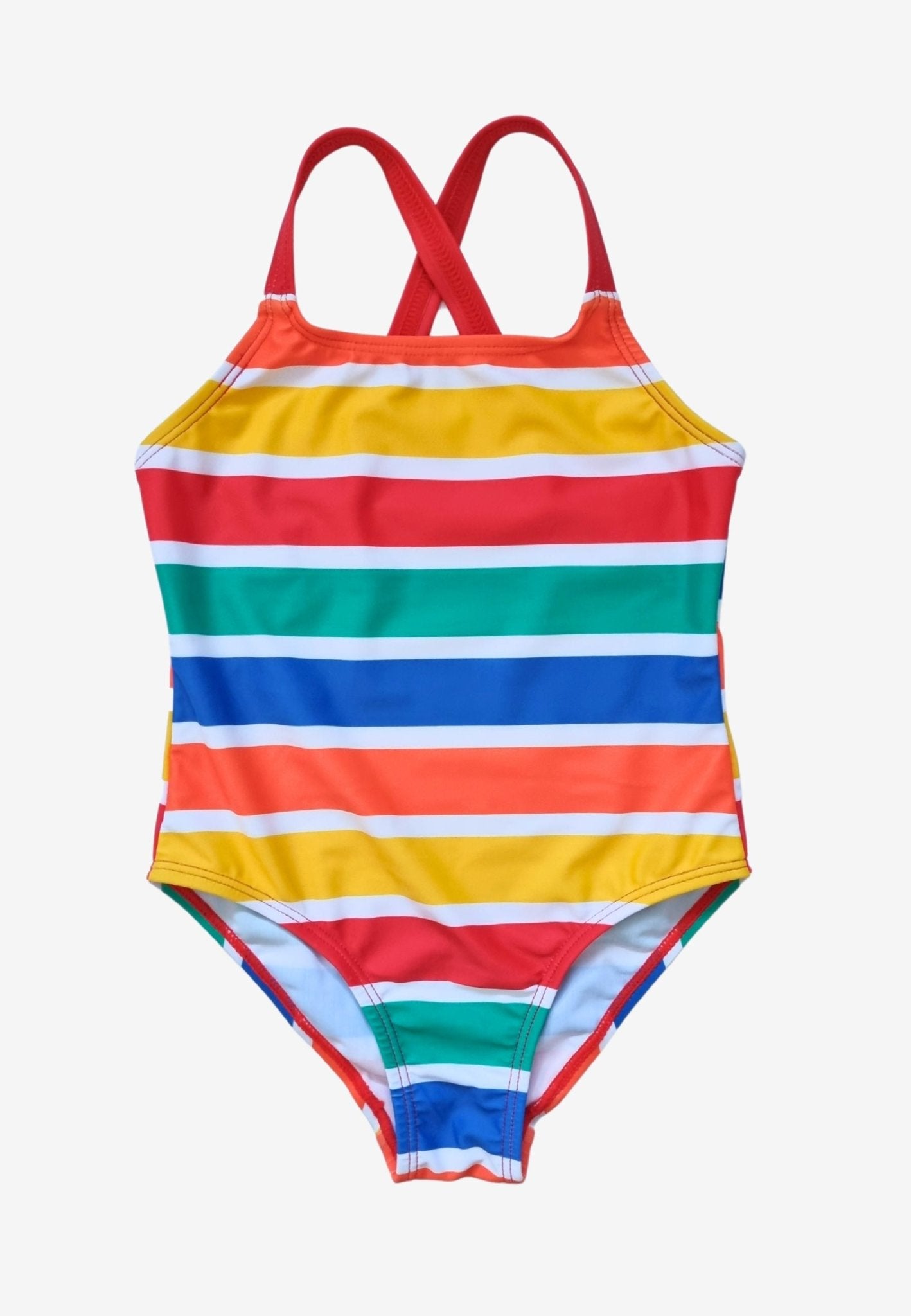 Kinder Badeanzug mit Happy Streifen, UV - Schutz UPF 50+ - Toby Tiger GmbH