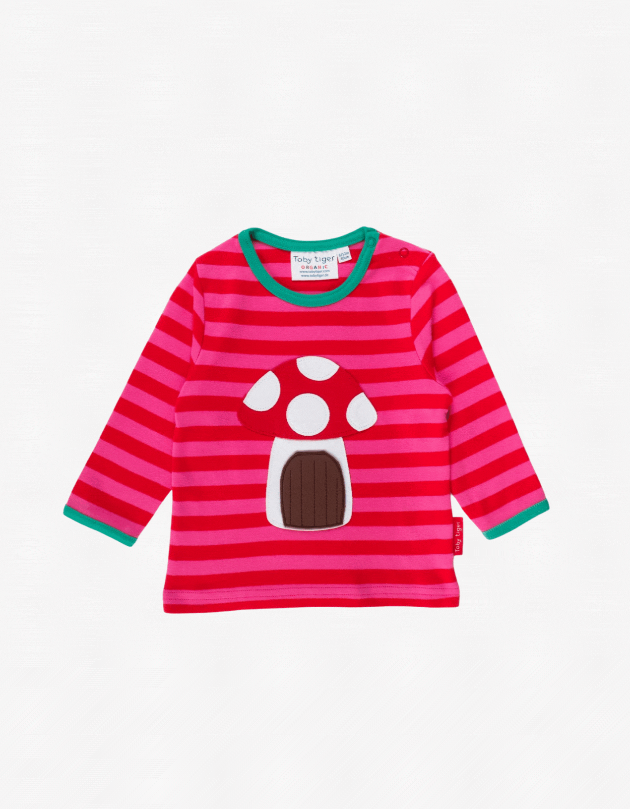 Bio Baumwoll-Langarmshirt mit Maus und Pilz Applikationen