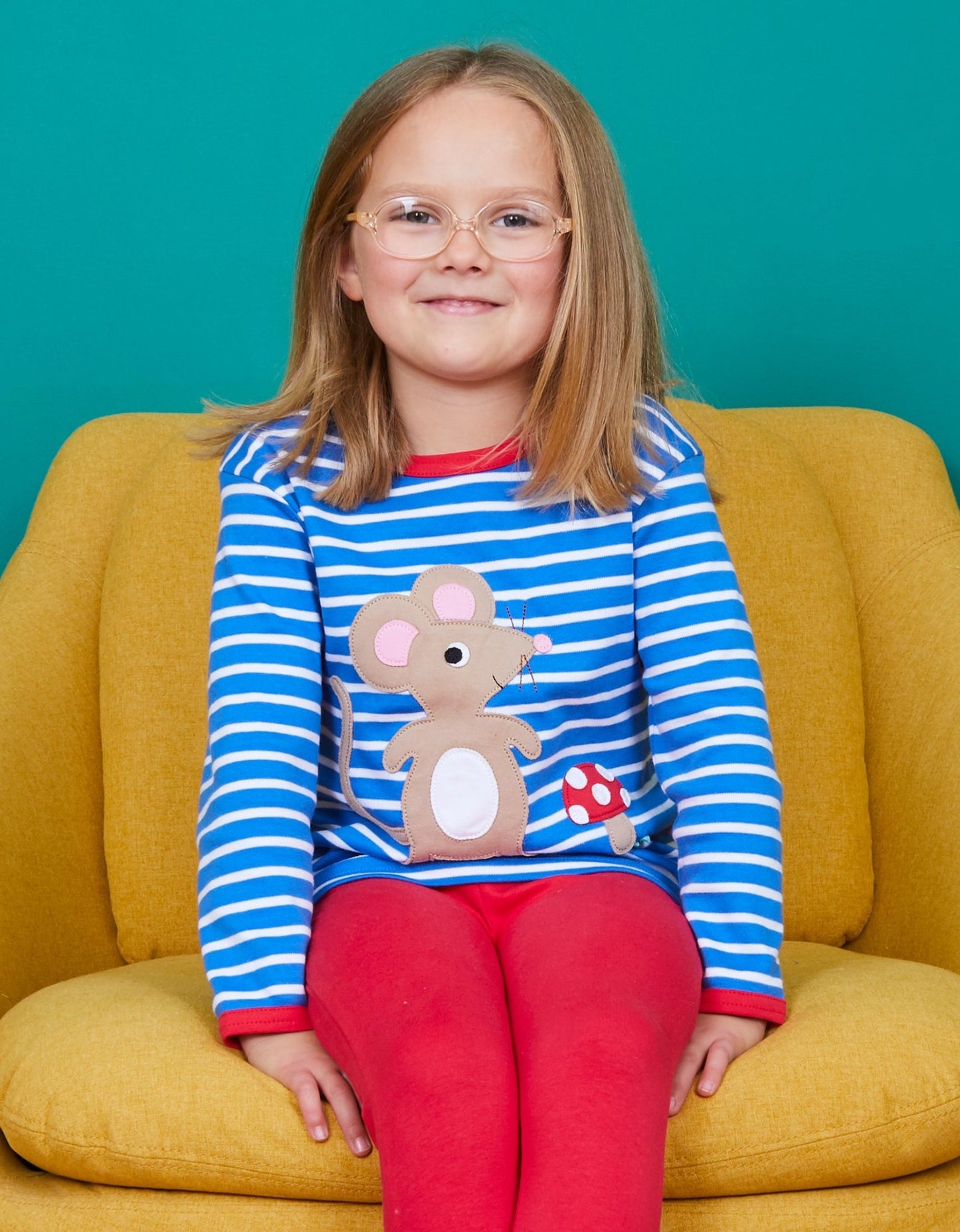 Bio Langarmshirt mit Pilz und Maus - Applikation - Toby Tiger GmbH