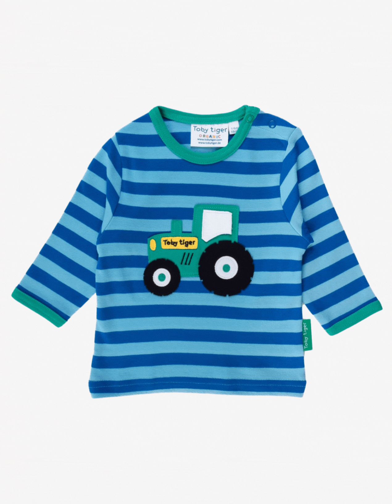 Long-sleeved shirt made from organic cotton with tractor appliqué