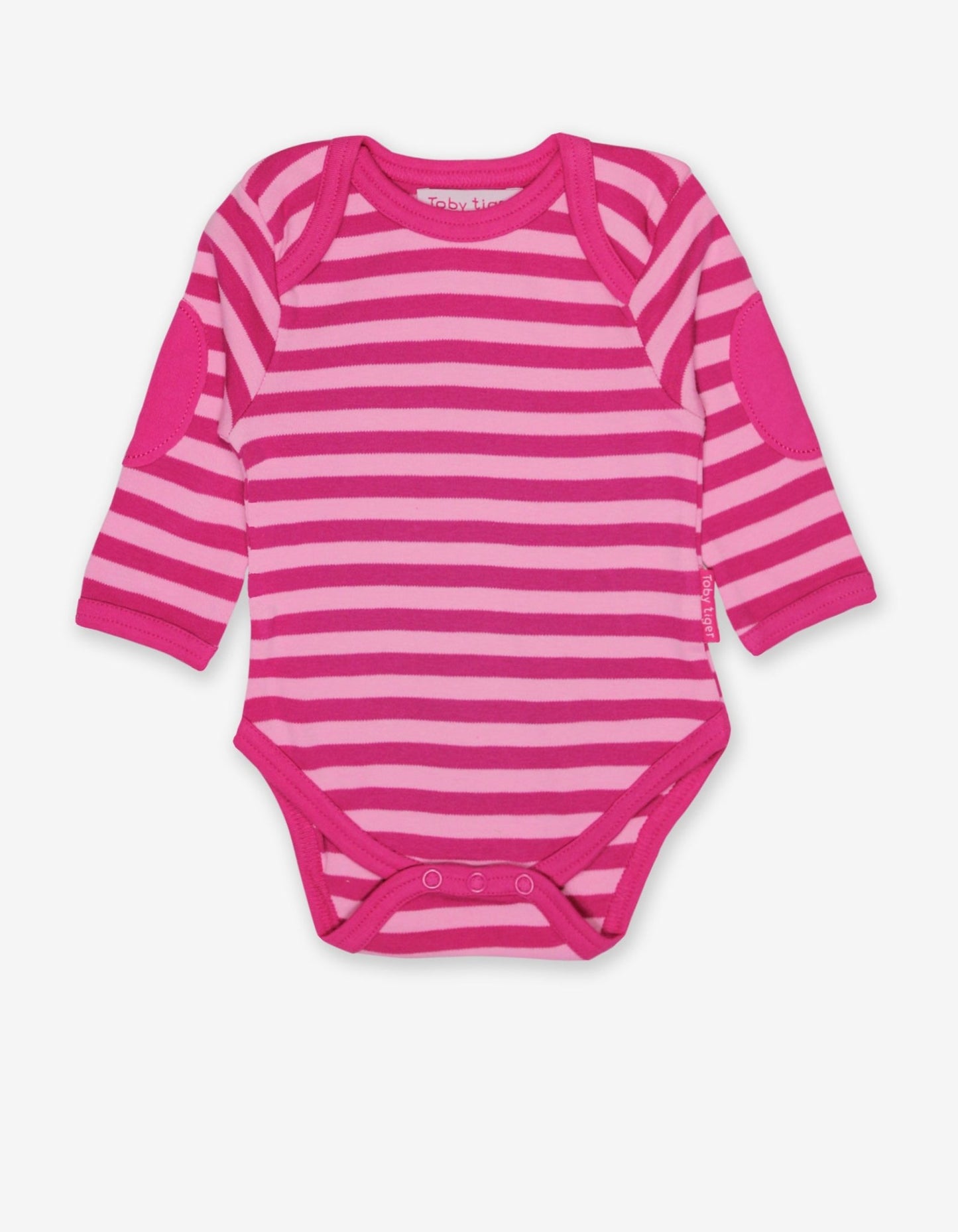 Langarm Baby Bodys in Rot und rosa gestreift aus Bio Baumwolle im Doppelpack - Toby Tiger GmbH