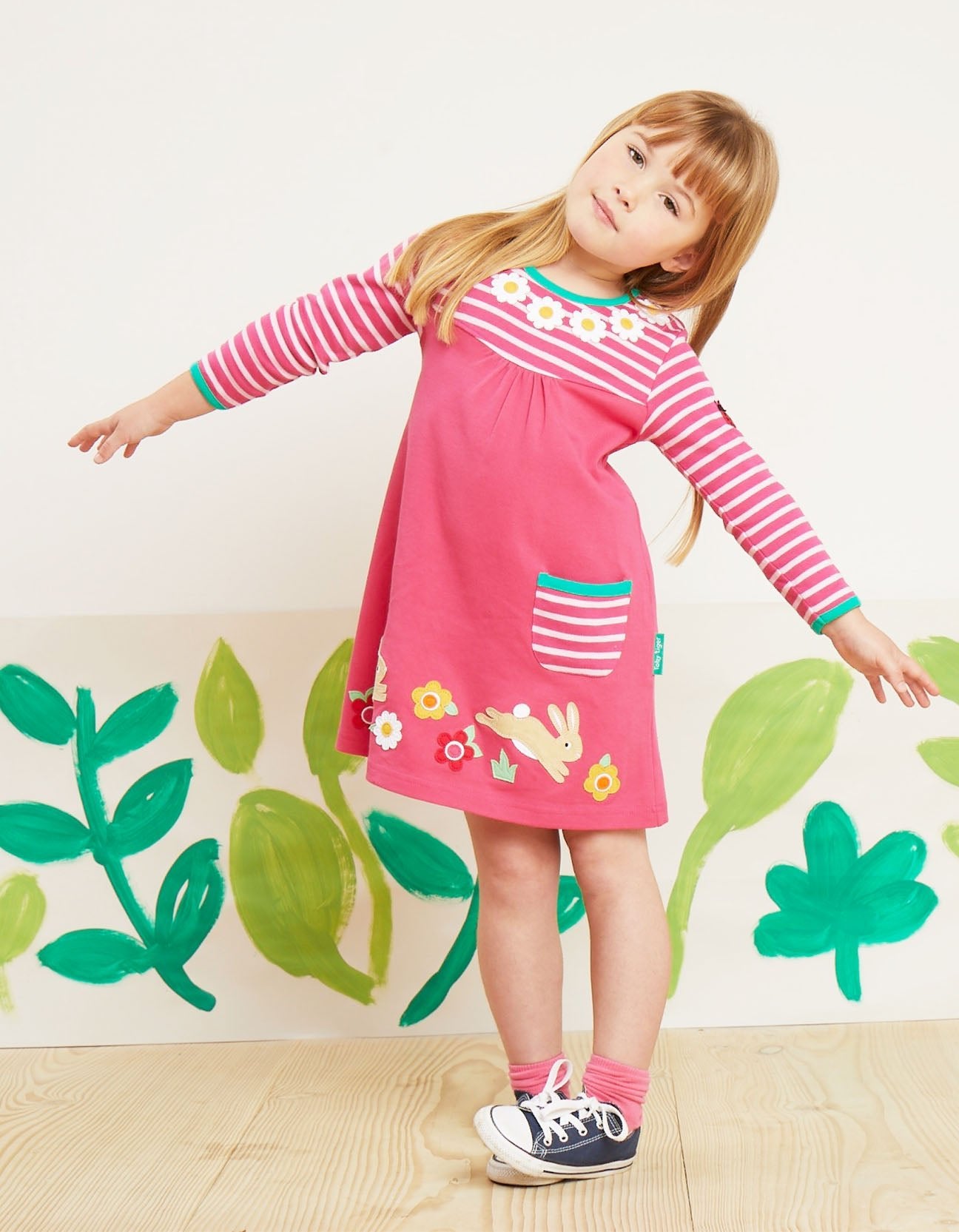 T-Shirt Kleid, Hasen - Applikation - Toby Tiger GmbH