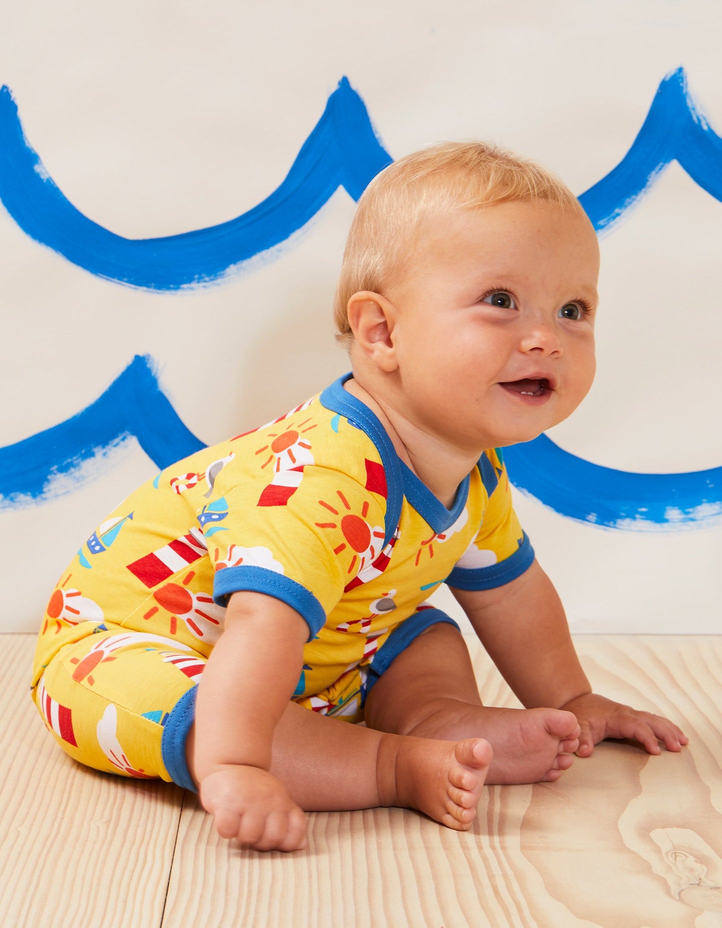 Bio-Baumwoll Baby Spieler mit maritimen Druck