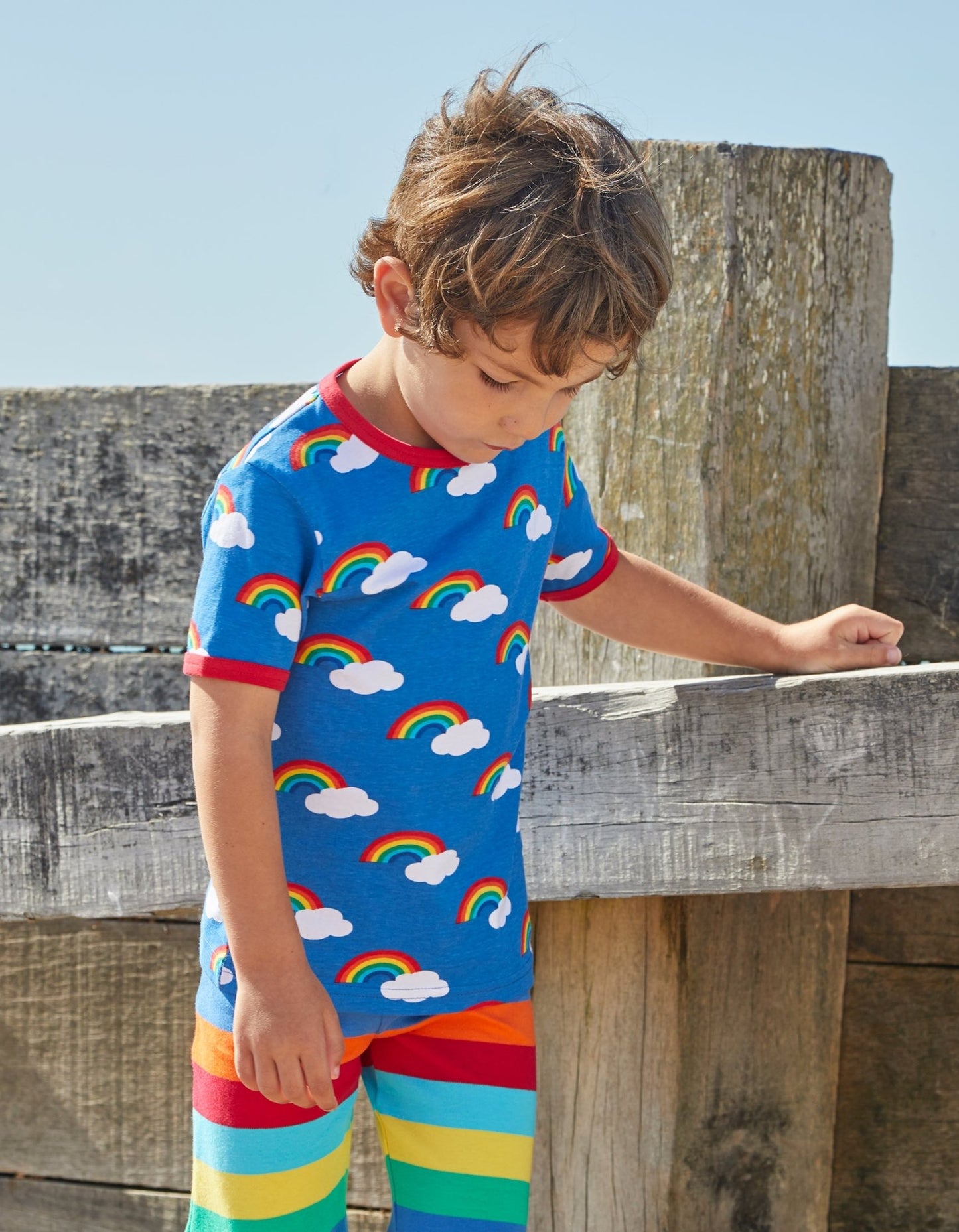 Organic Multi Rainbow Print T-Shirt - Toby Tiger GmbH