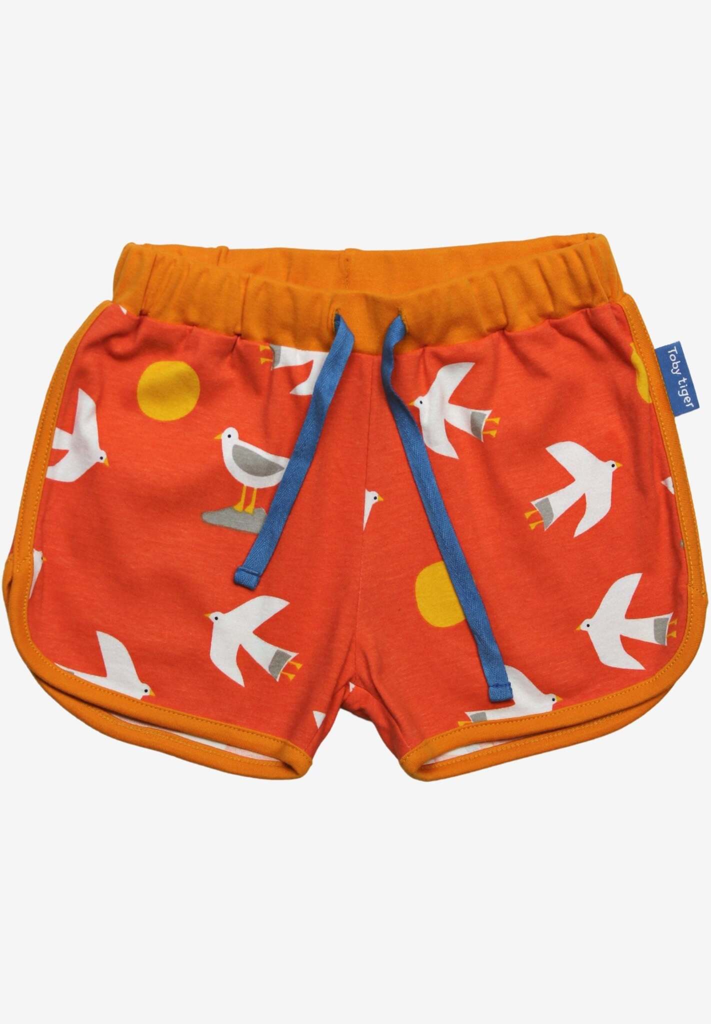 Organic running shorts with seagull print