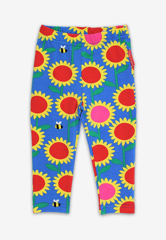 Bio-Baumwoll Kinder Leggings mit Sonnenblumen-Meer-Druck