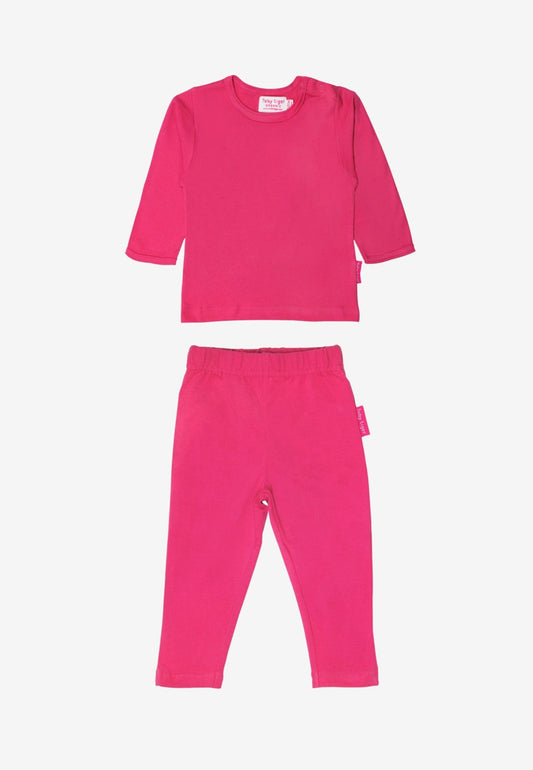 Bio - Baumwolle Pink Basic Langarm - T-Shirt & Leggings - Set - Toby Tiger GmbH