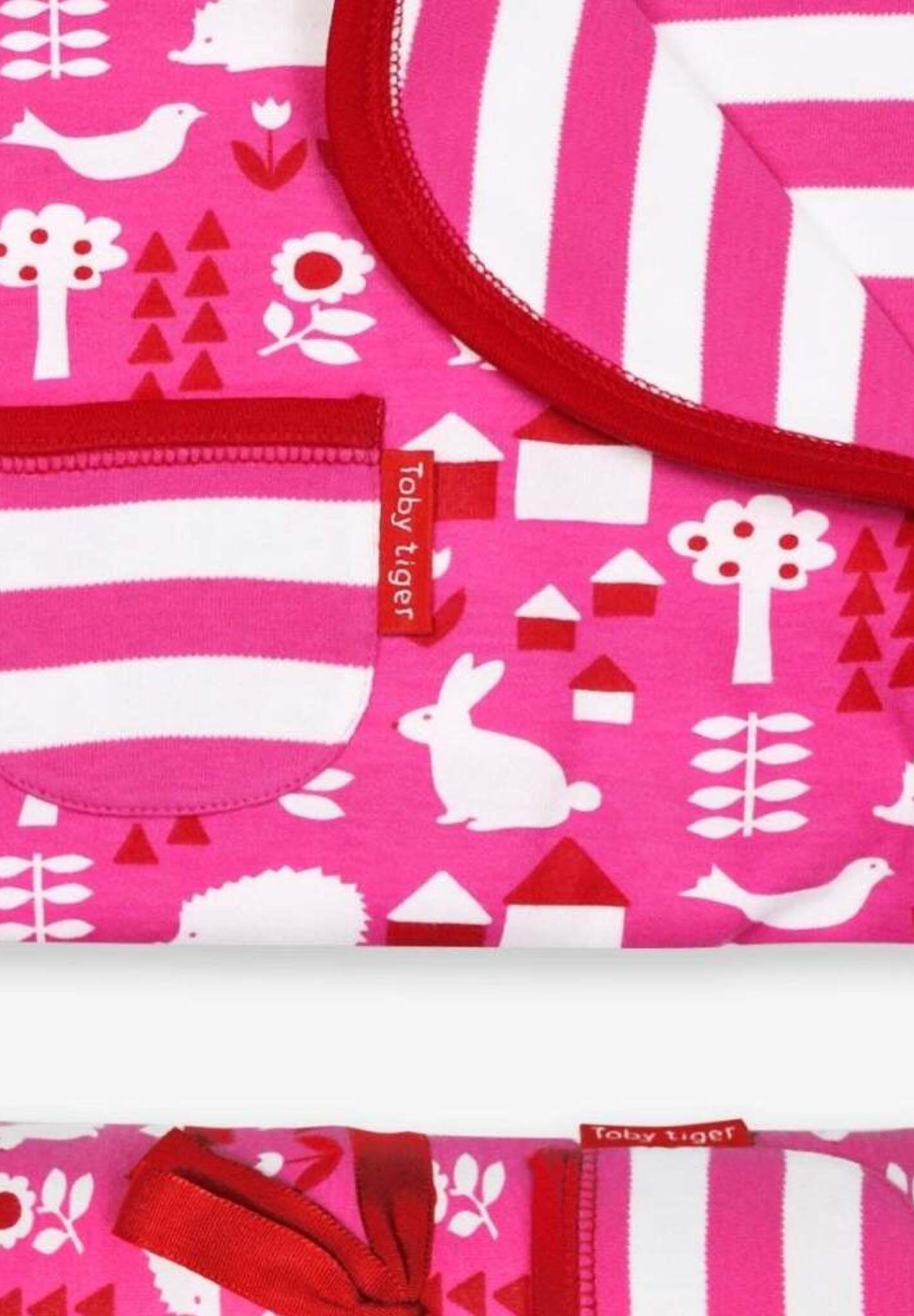 Bio Baby - Decke mit Garten - Allover in pink - Toby Tiger GmbH