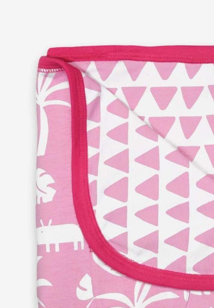 Bio Baby - Decke mit Dschungel - Allover in pink - Toby Tiger GmbH