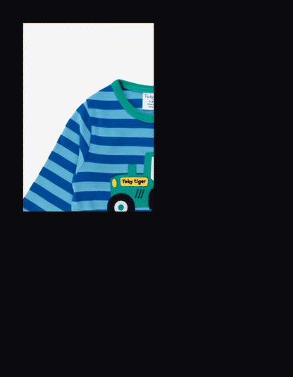 Long-sleeved shirt made from organic cotton with tractor appliqué
