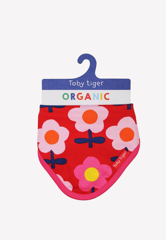 Bio - Baumwoll Babytuch mit Retro Blumen - Druck - Toby Tiger GmbH