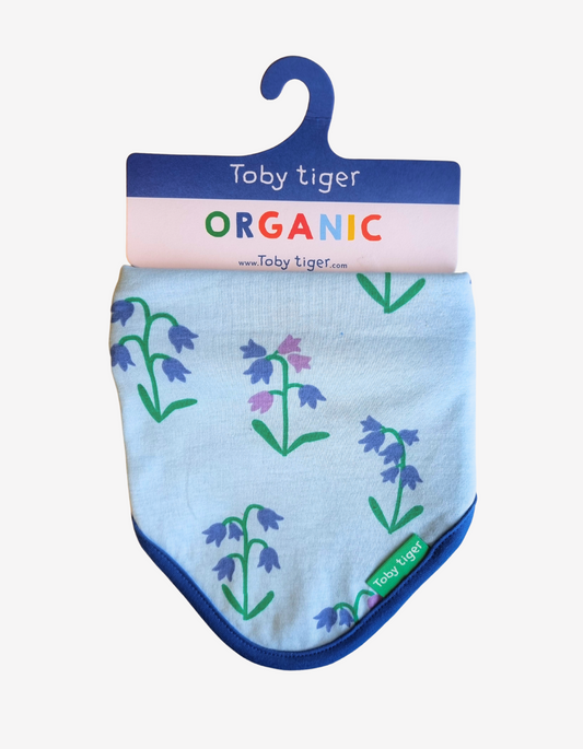 Organic cotton triangular bib with spring print